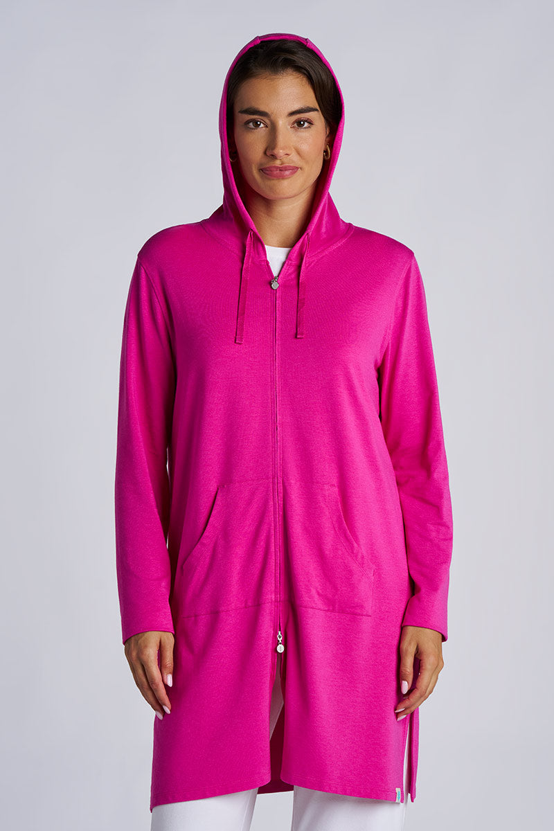 Women's Cabana Long Zip-Up Hoodie | Fuchsia
