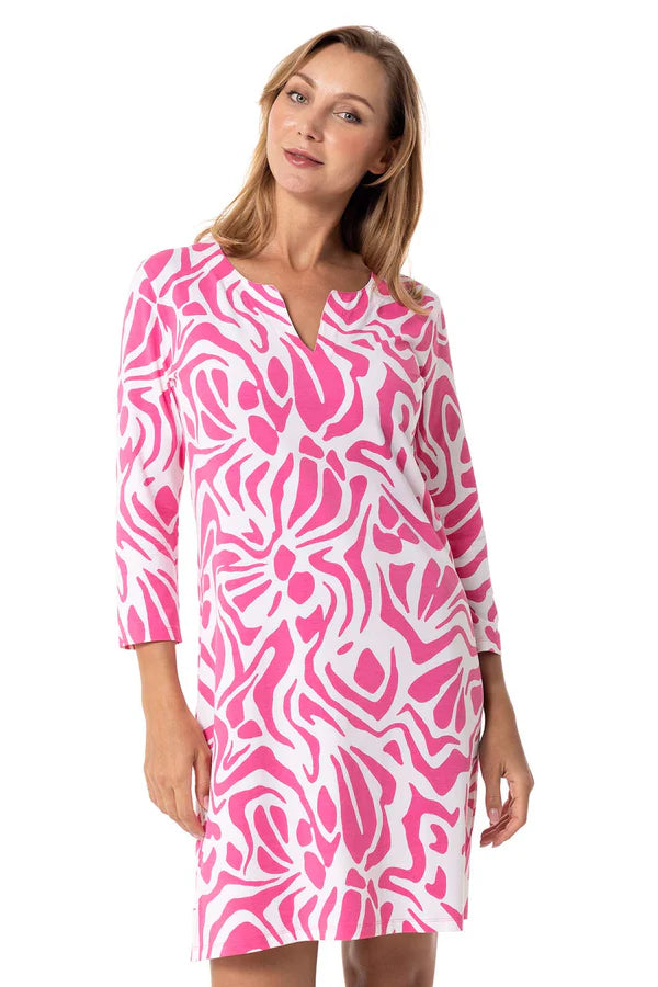 Front image of coolibar oceanside tunic dress.