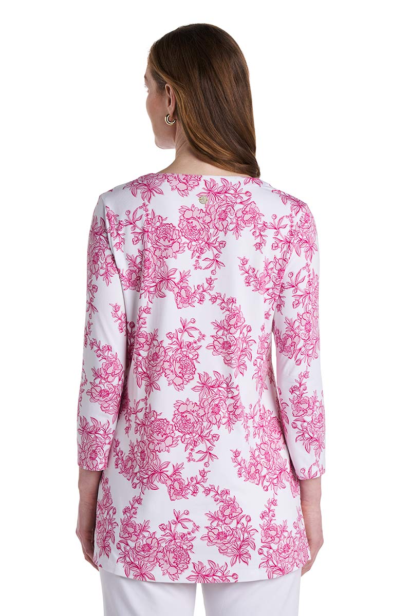 Women's St. Lucia Tunic Top | Fuchsia Bouquet