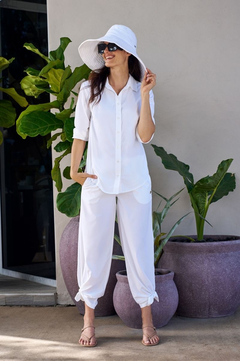 Women's Petra Wide Leg Pant | White