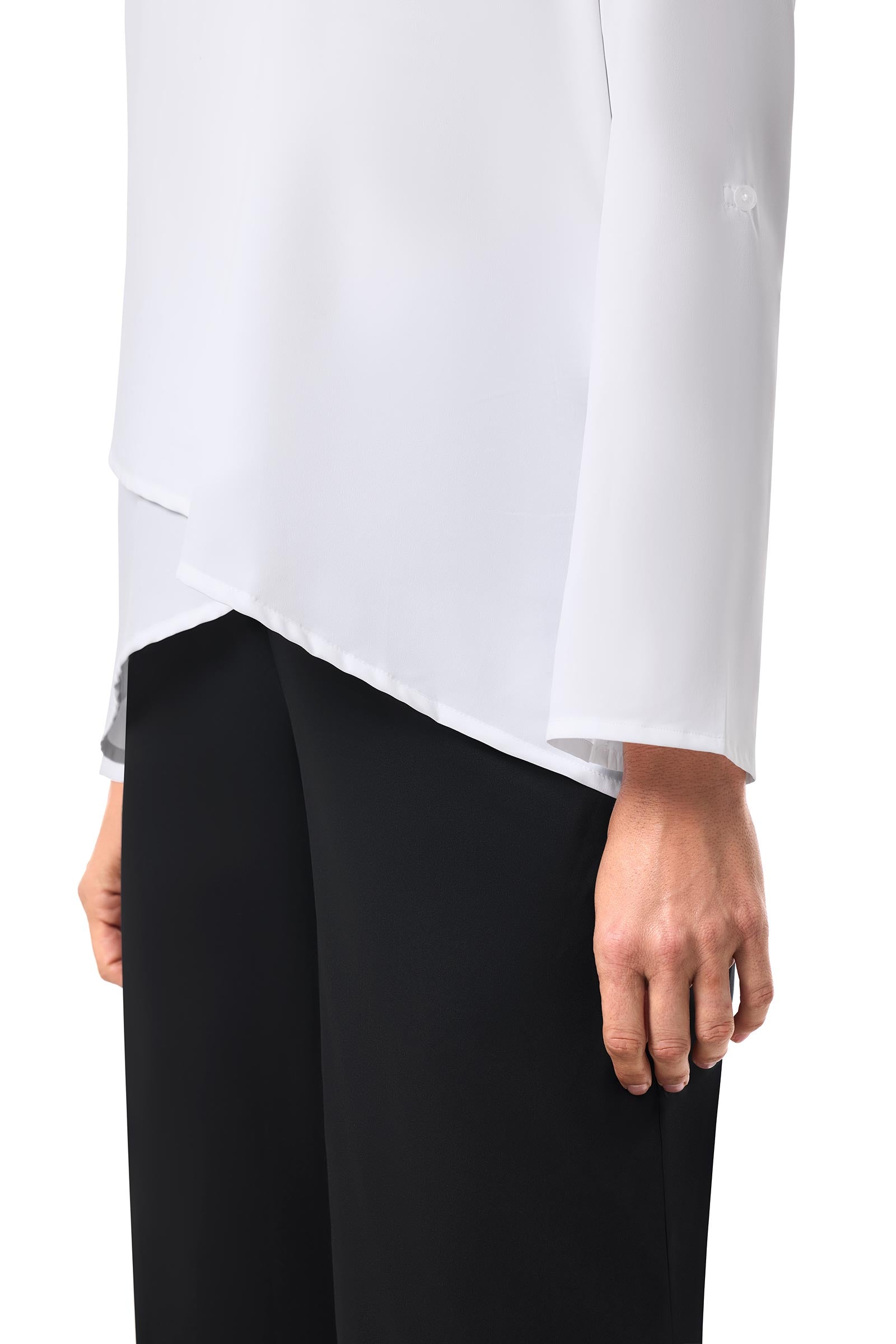 Women's Santa Barbara Tunic Top with Roll-Up Sleeves | White