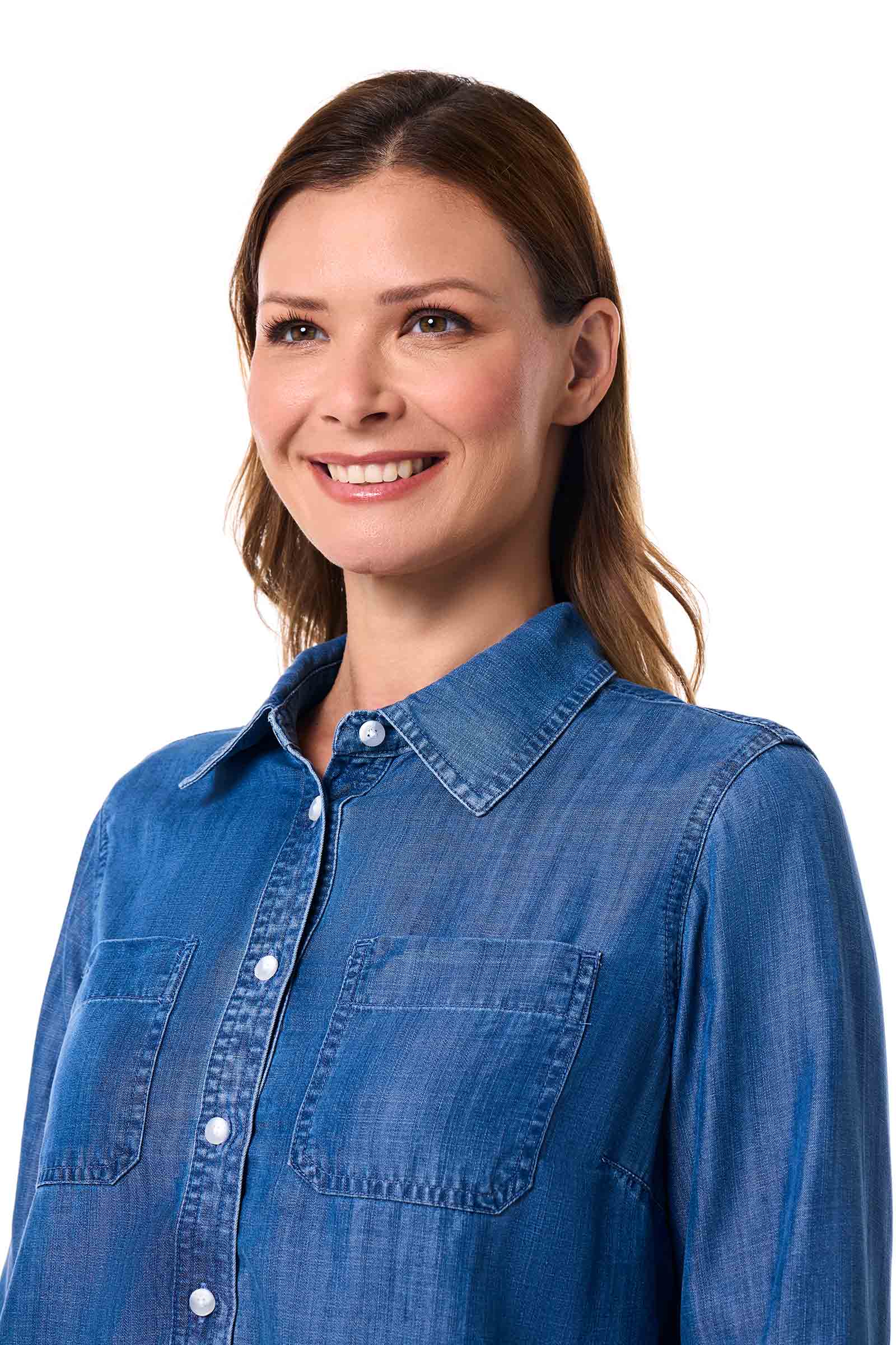 Women's Peninsula Chambray Long Sleeve Shirt | Light Indigo Chambray