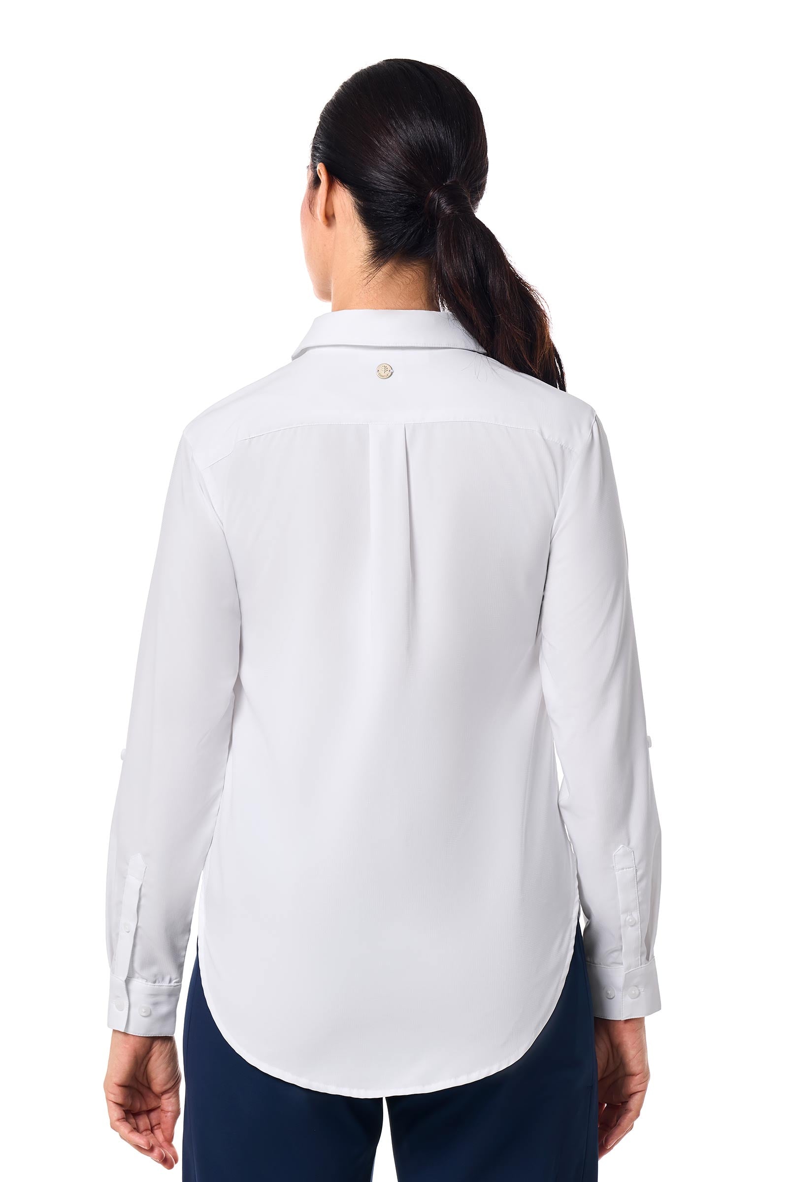 Women's Hepburn Shirt with Roll-Up Sleeves | White