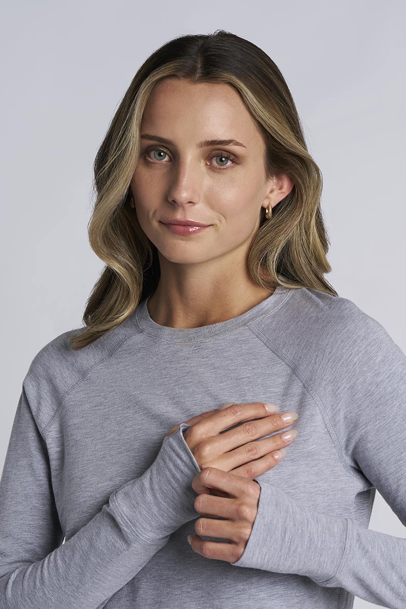 Women's LumaLeo Long Sleeve T-Shirt with Thumbholes | Grey Heather