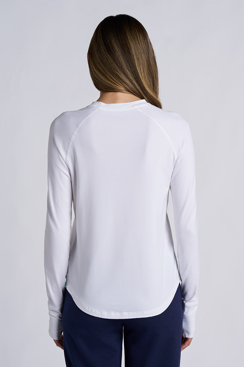 Women's LumaLeo Long Sleeve T-Shirt with Thumbholes | White