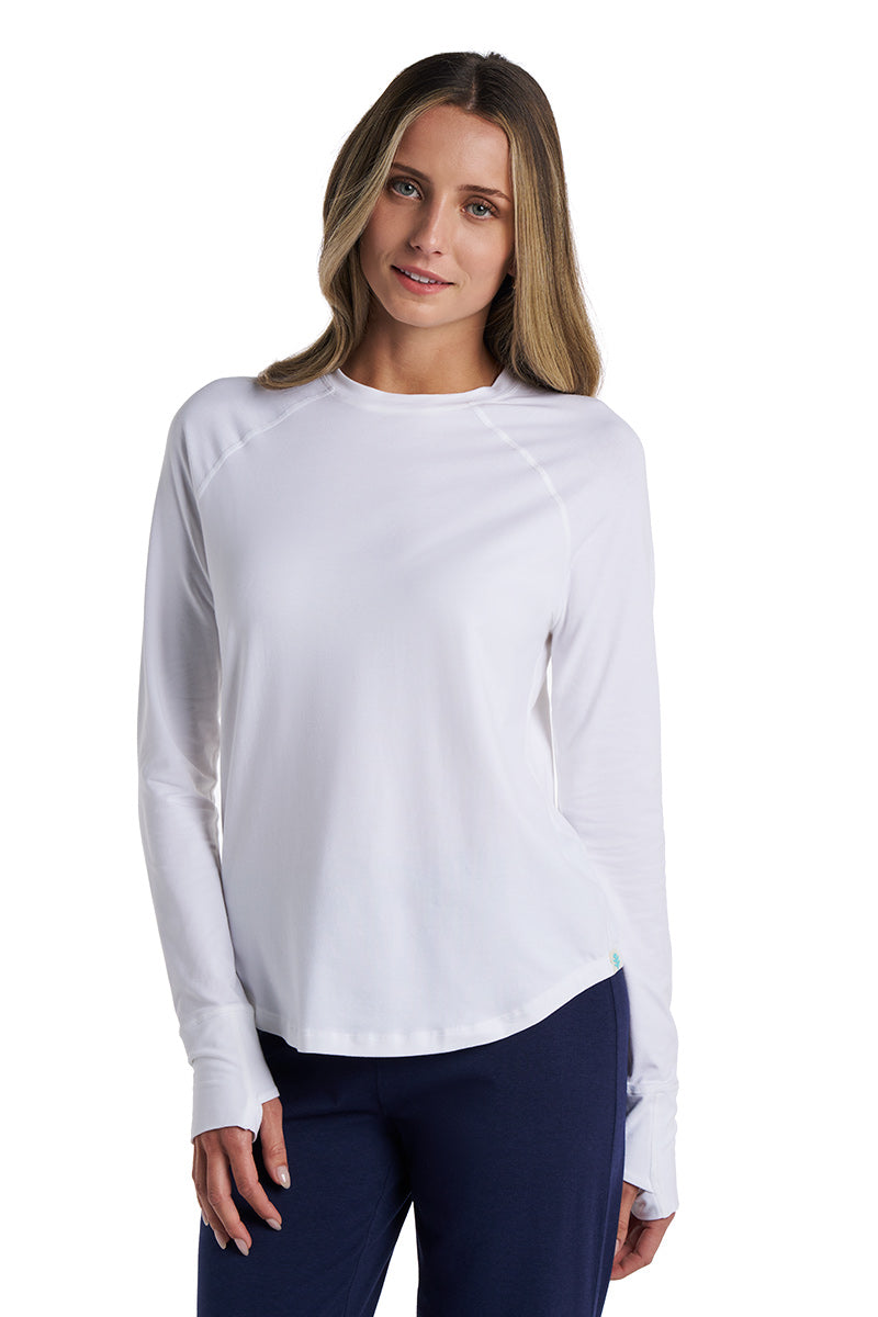 Women's LumaLeo Long Sleeve T-Shirt with Thumbholes | White