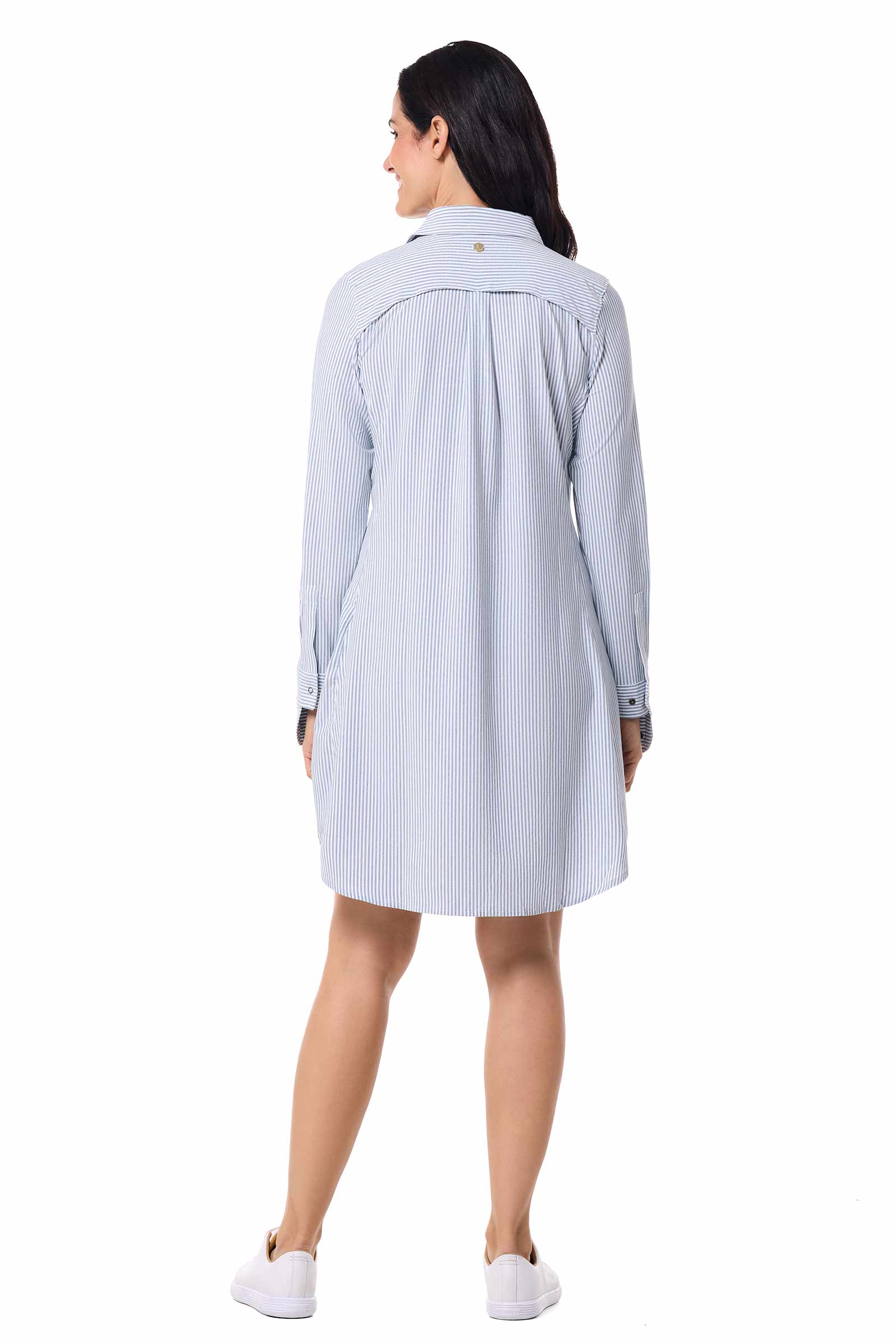 Women's Malta Travel Dress | White/Navy Stripe
