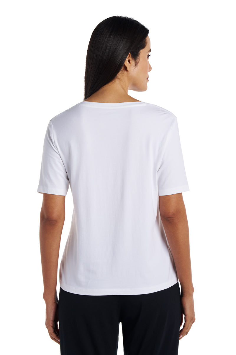 Women's Morada Everyday Short Sleeve V-Neck T-Shirt | White