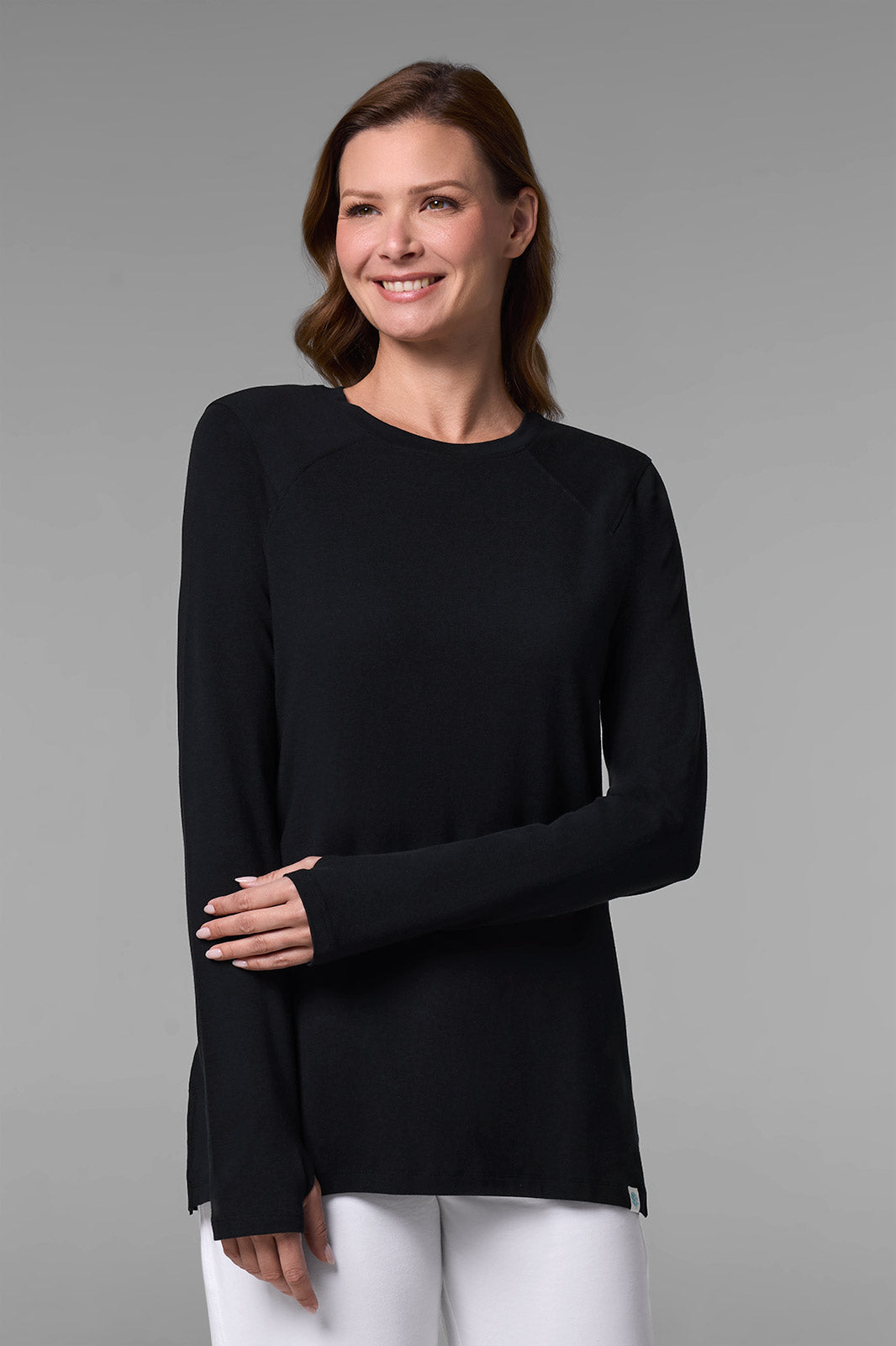 Women's Dania Long Sleeve T-Shirt with Thumbholes | Black