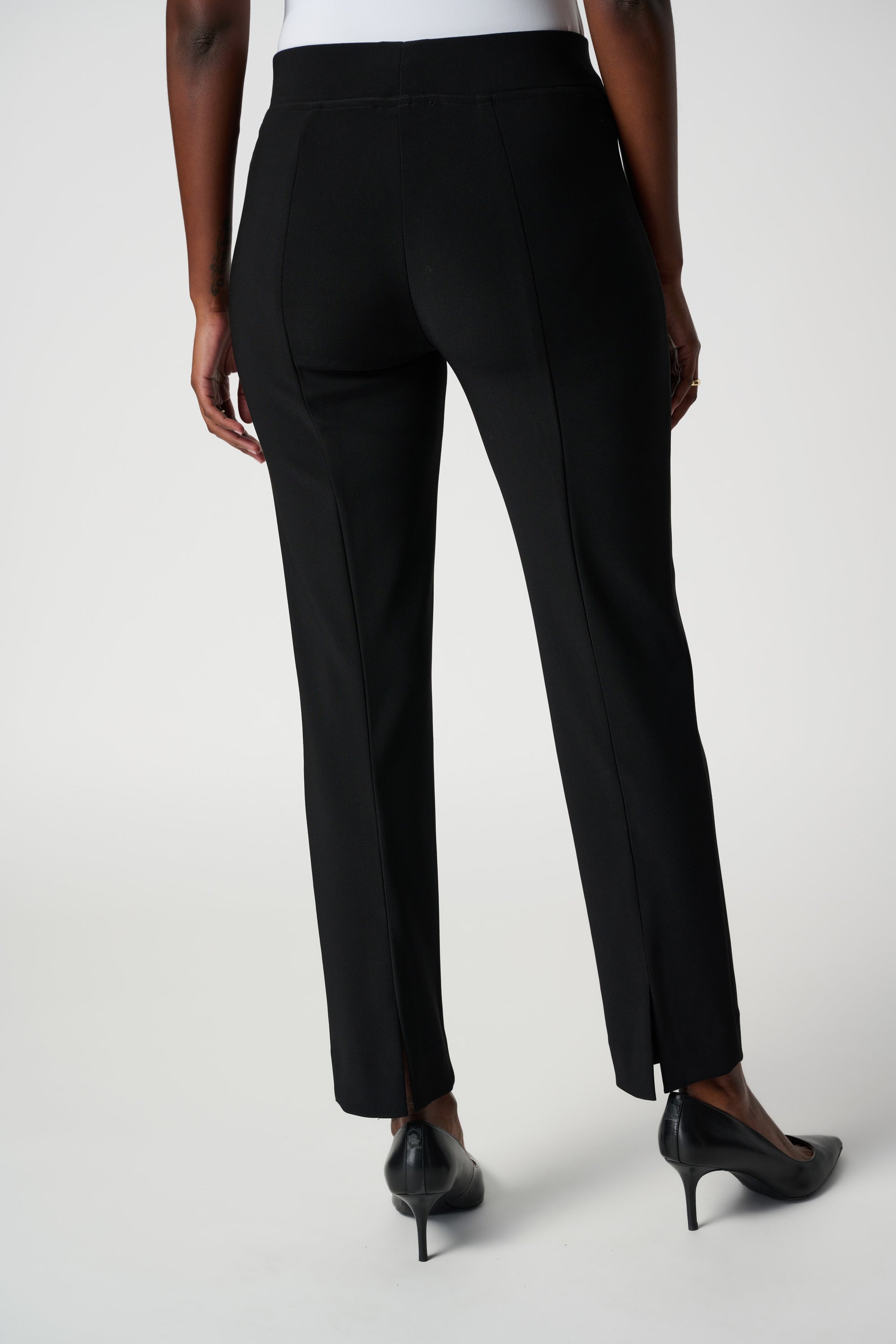 Back image of Joseph Ribkoff Classic Straight Pant in black.