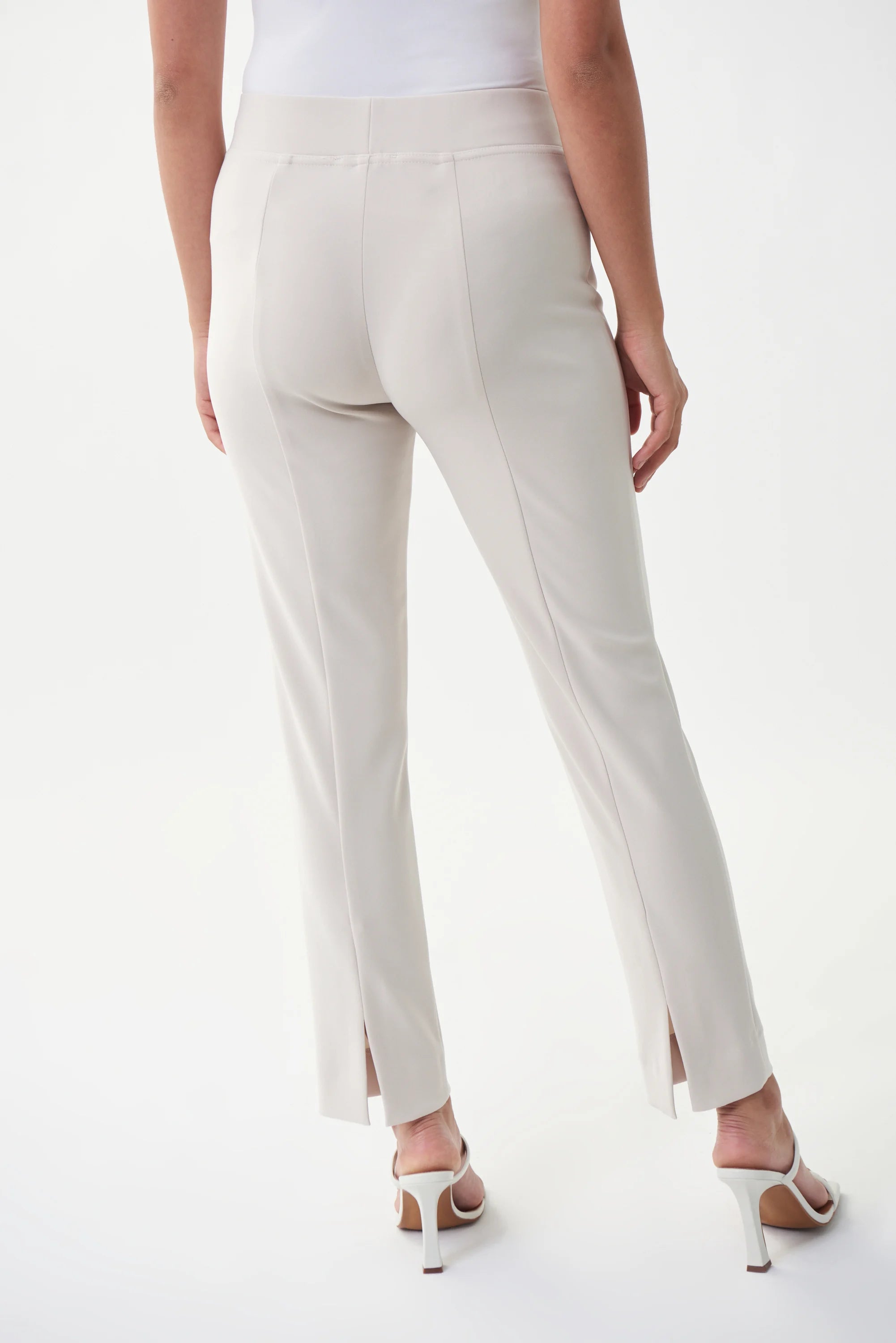 Back image of Joseph Ribkoff classic straight pant in moonstone.