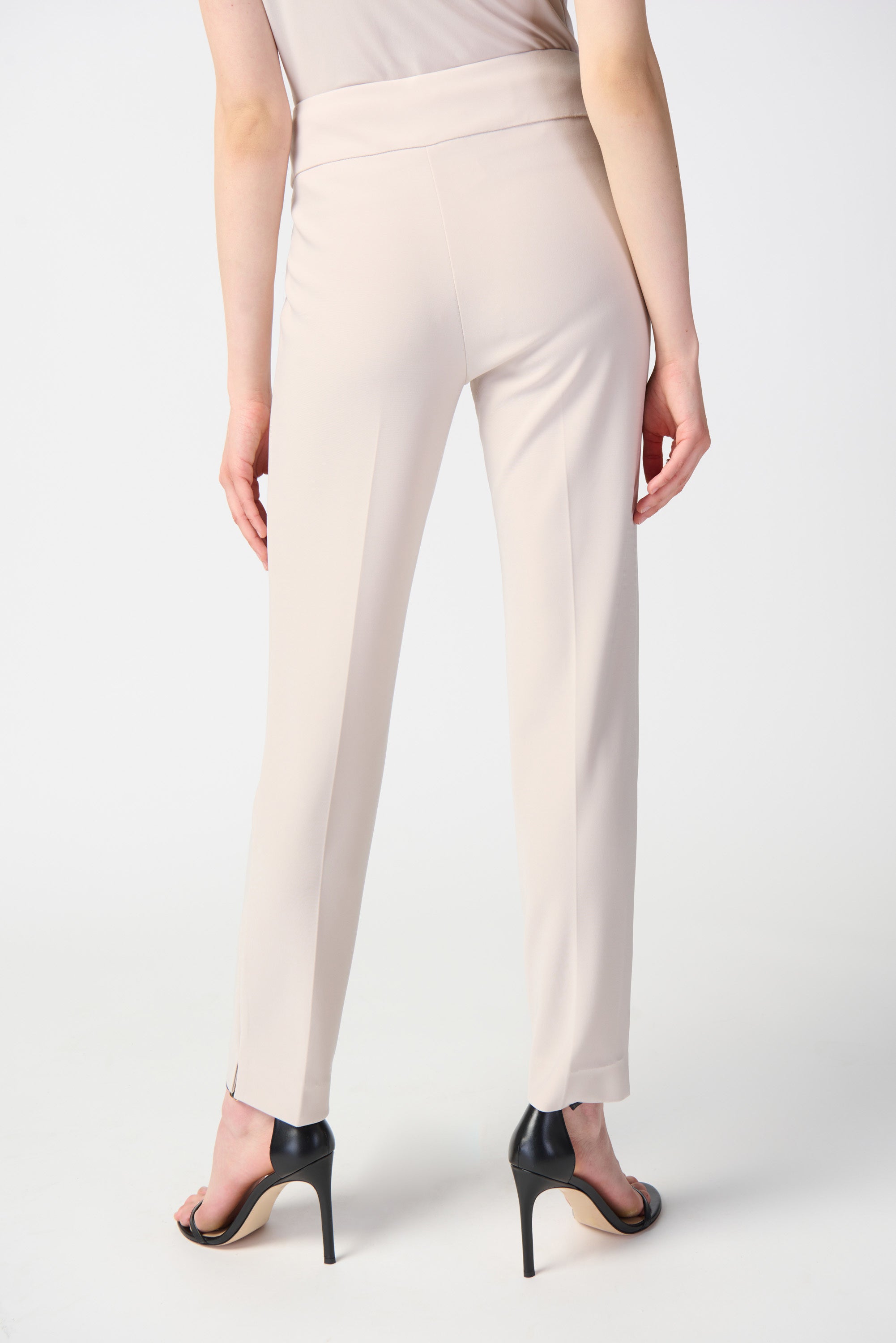 Back image of Joseph Ribkoff classic tailored slim pant in moonstone.