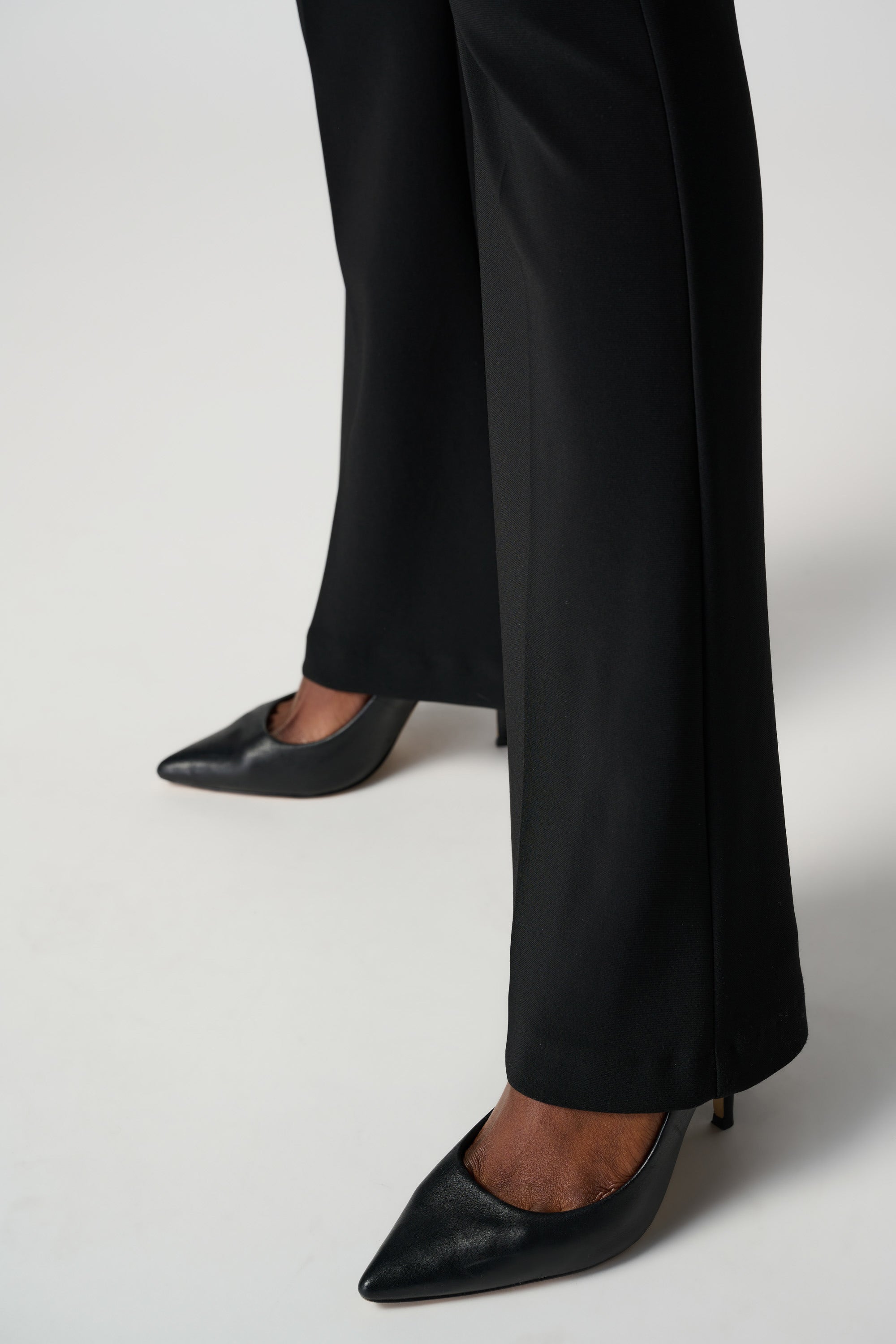 Detail image of Joseph Ribkoff classic flared pants in black.
