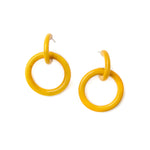 Front image of Tagua Gaia Earrings. Yellow post earrings. 