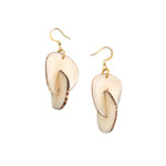 Front image of Tagua Morgan Earrings. Ivory handmade dangle earrings. 