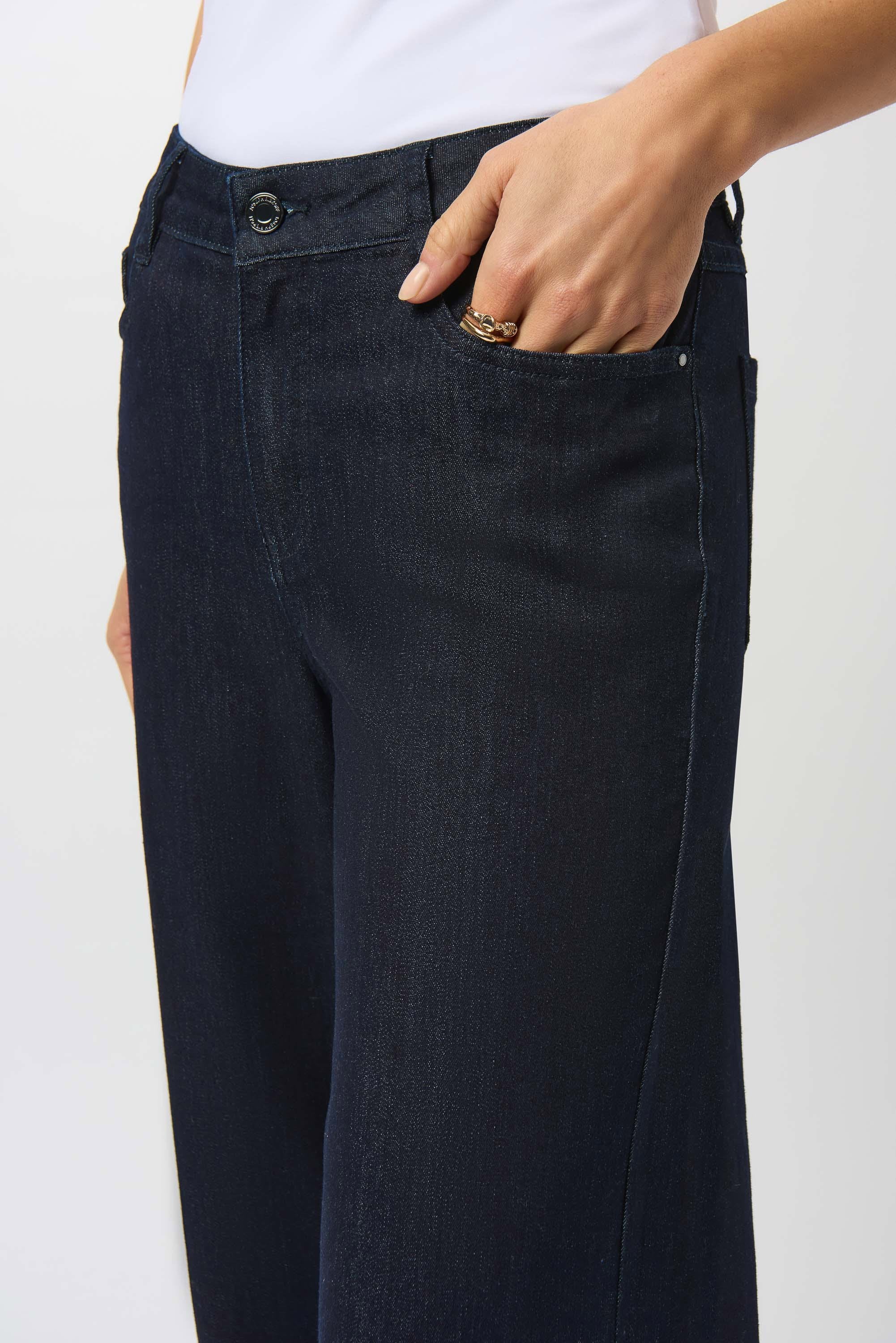 Front image of Joseph Ribkoff goldie classic denim pant.