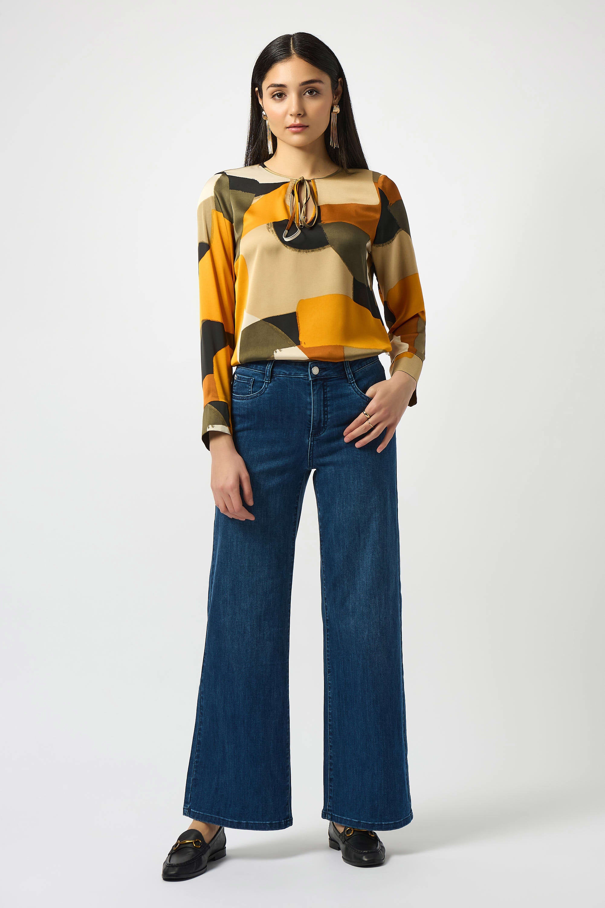 Goldie Classic Wide-Leg Stretch Jeans