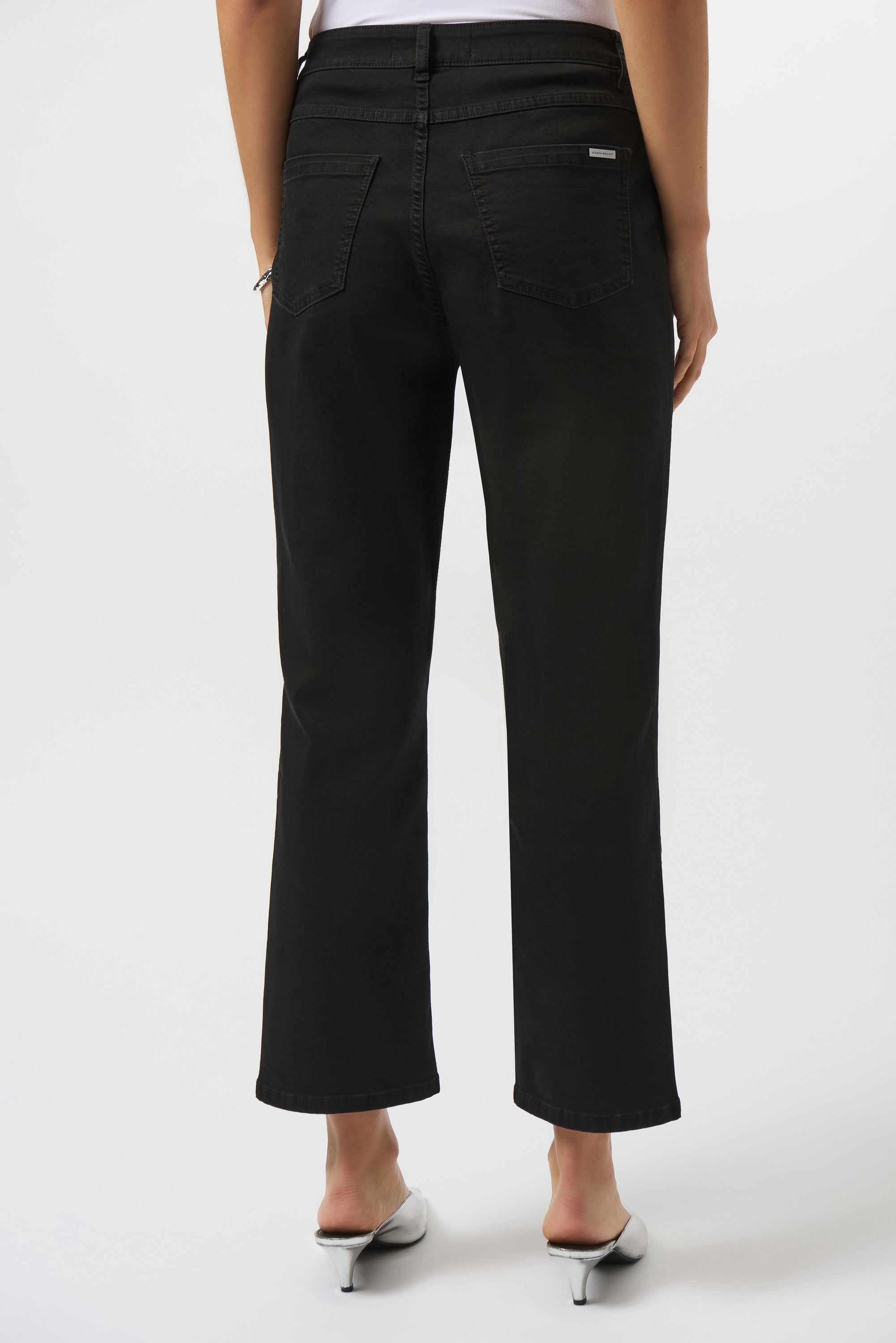 Back image of Margot classic straight leg pant in black.
