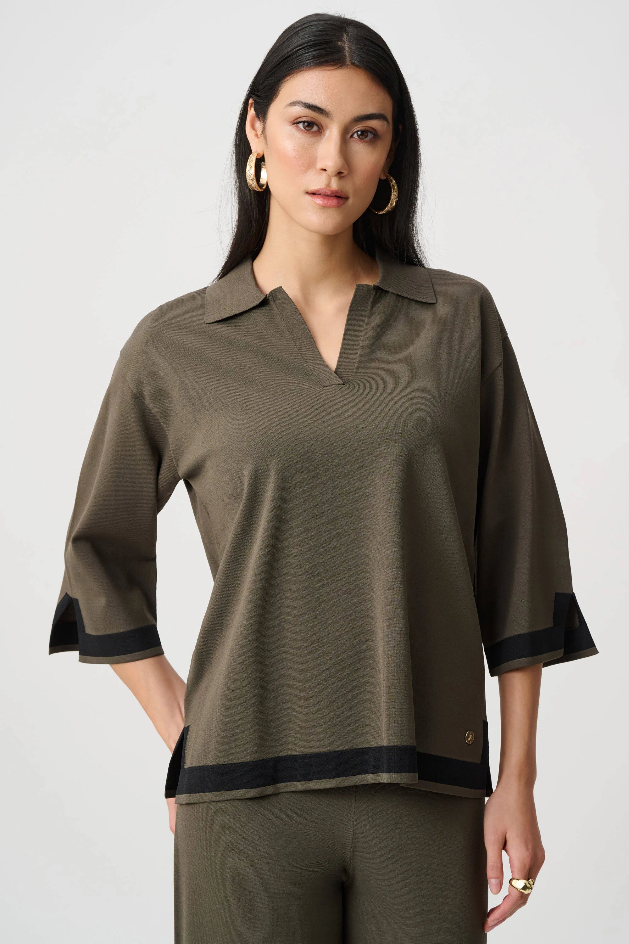 Sweater Knit Colour Block Top