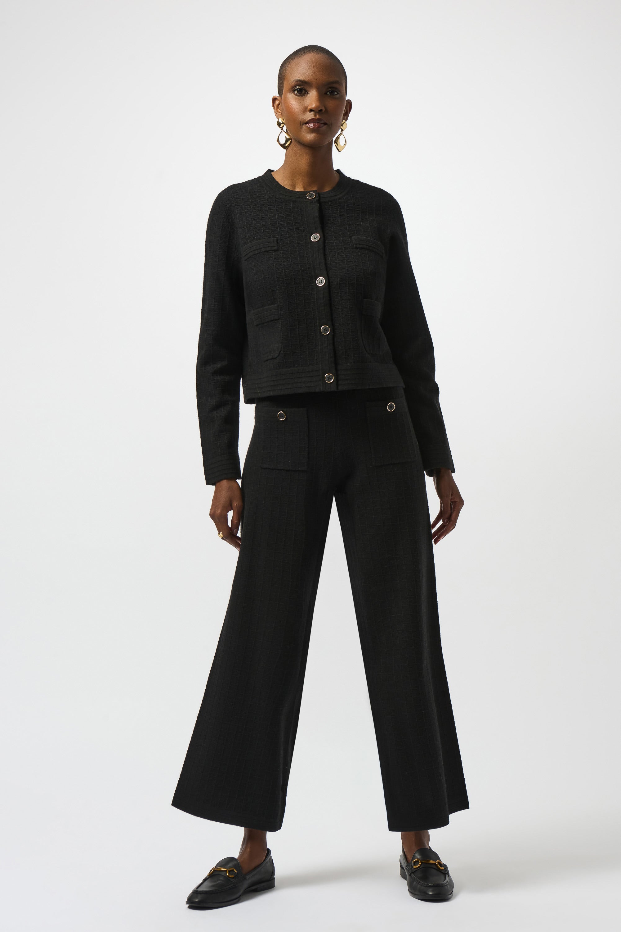 Front image of Joseph Ribkoff sweater knit straight leg pant.