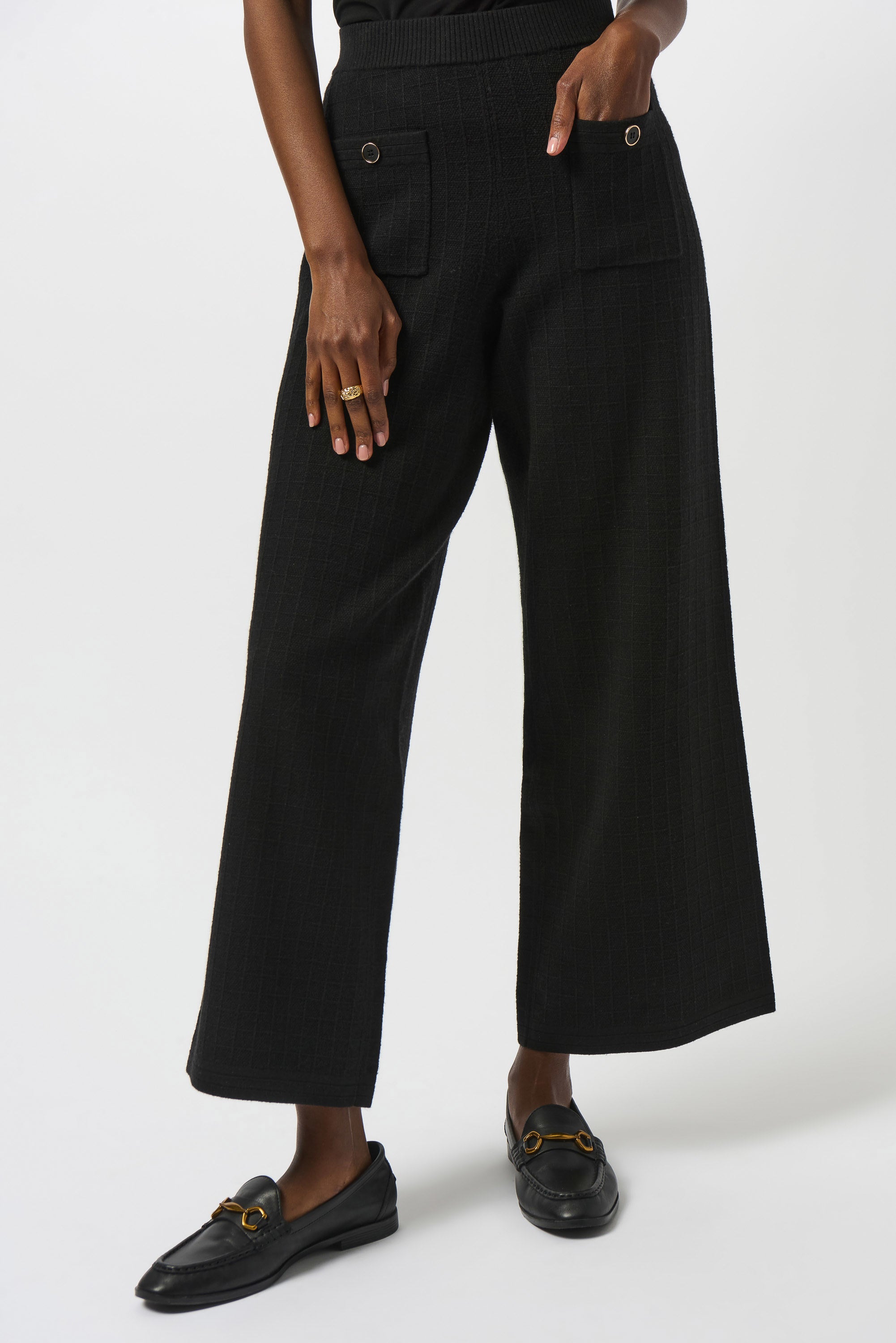Front image of Joseph Ribkoff sweater knit straight leg pant.