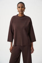 Mock-Neck Square Stitch Sweater