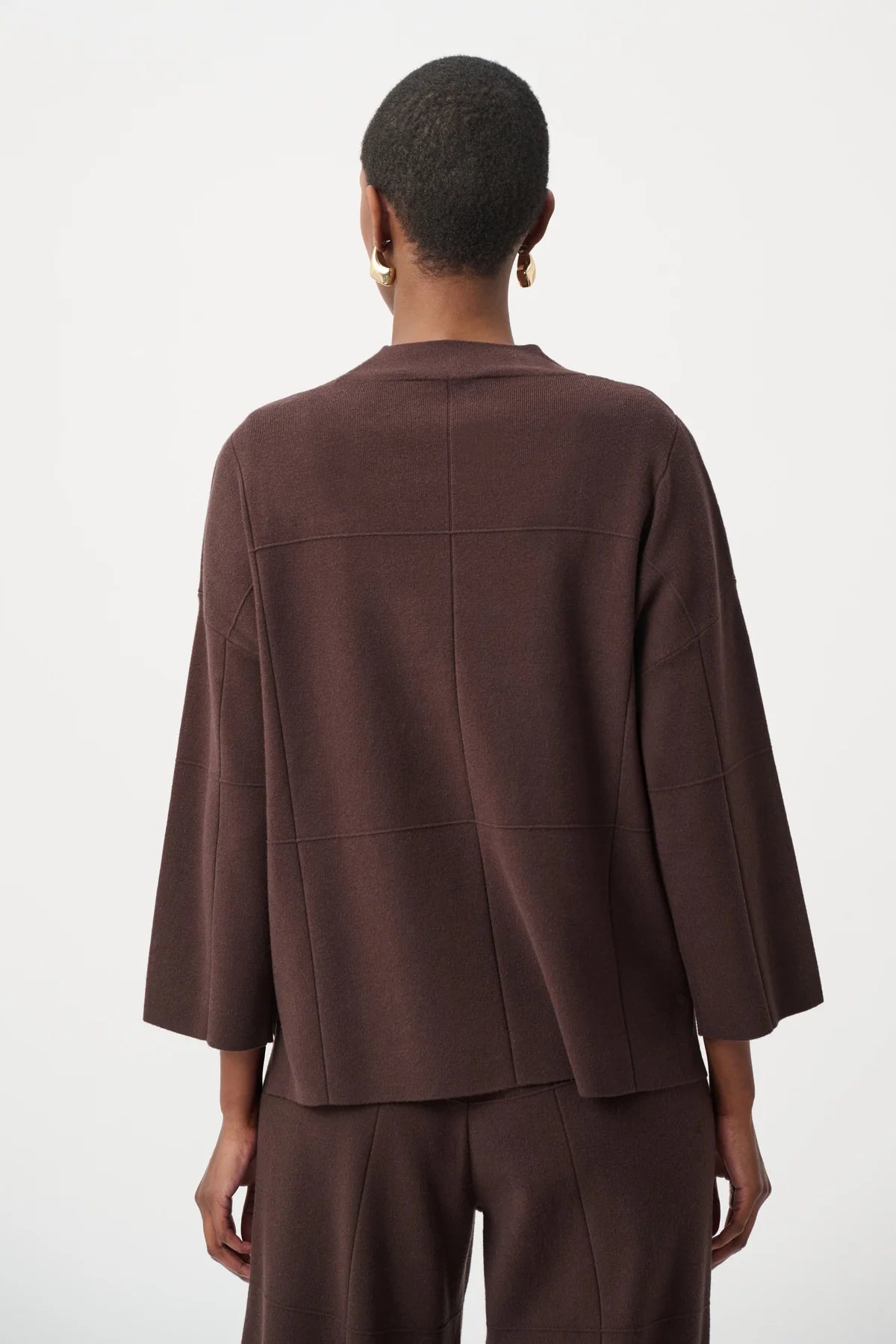 Mock-Neck Square Stitch Sweater
