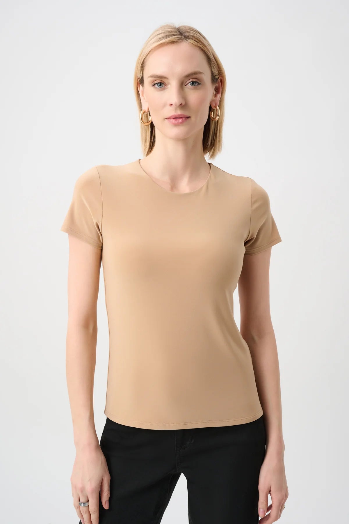 Silky Knit Fitted T-Shirt