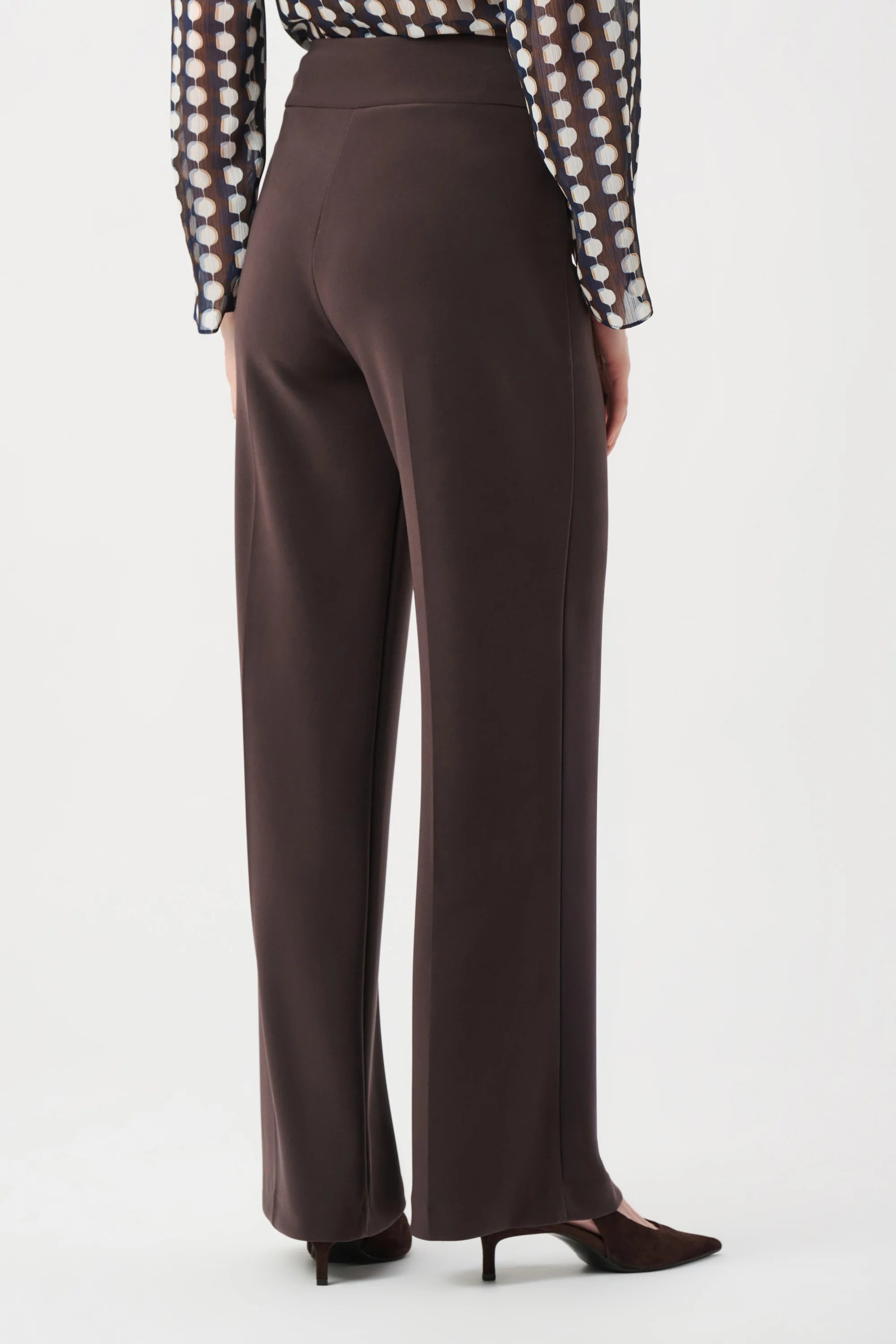 Back View of Joseph Ribkoff Silky Wide-Leg Pull-On Pants