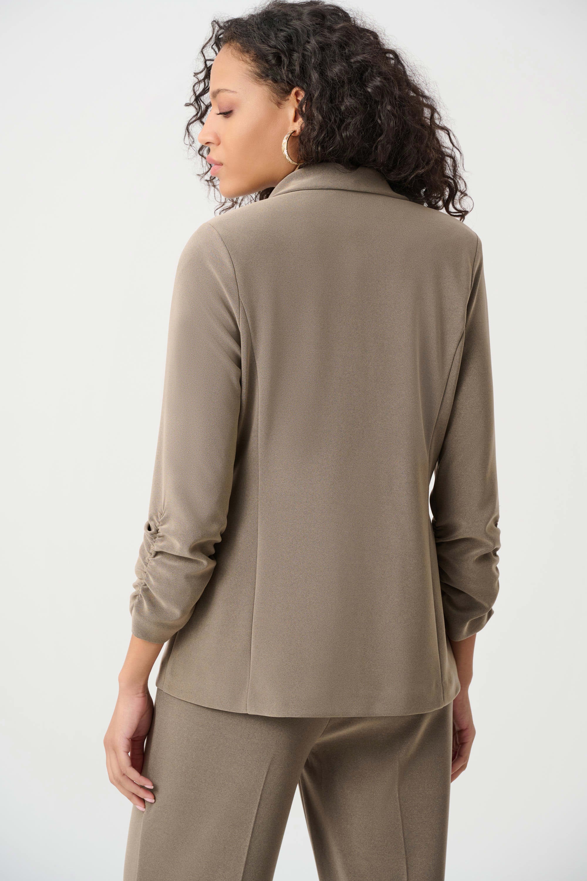 Melange Silky Knit Straight Blazer