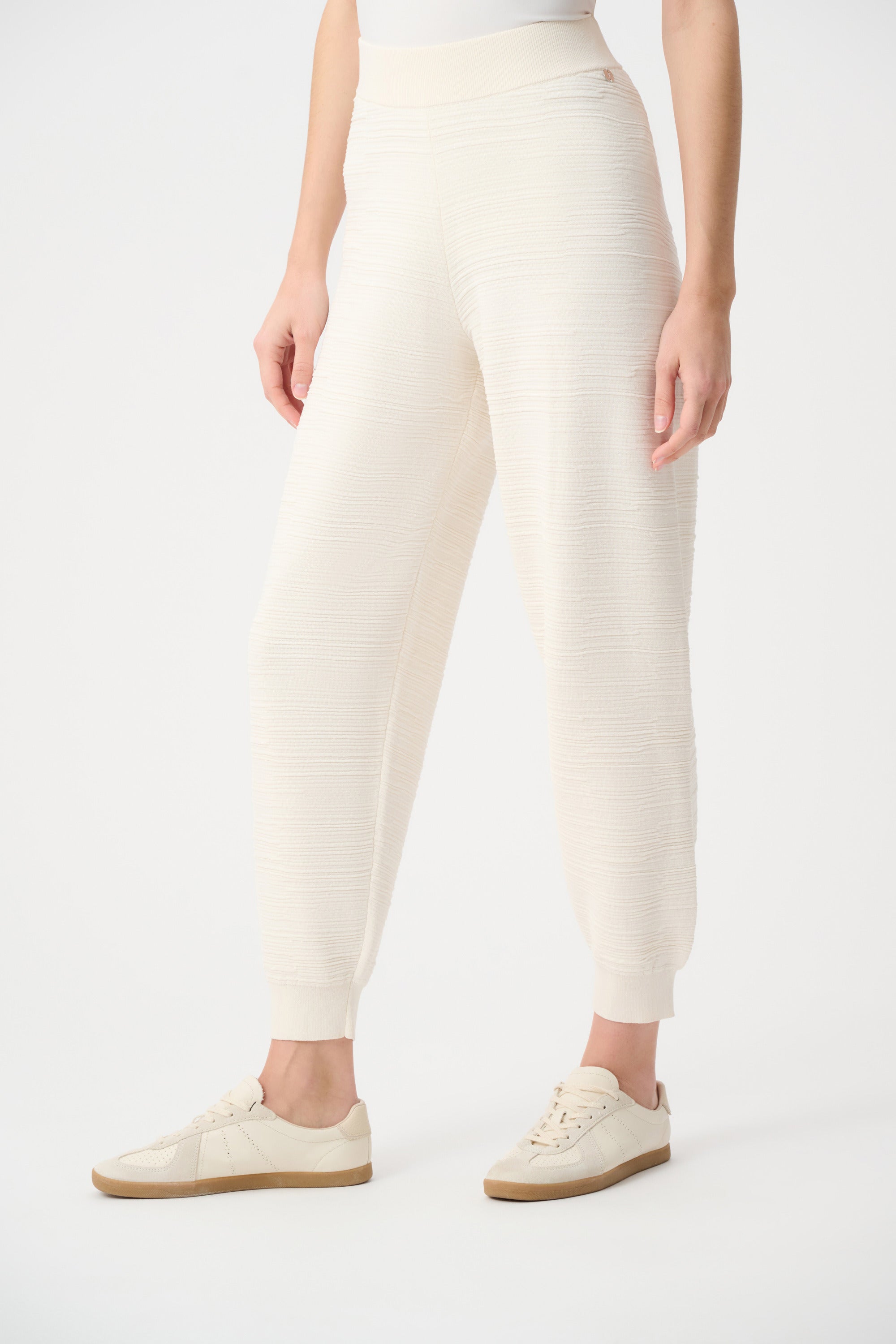 Front View Image of Joseph Ribkoff Sweater Knit Pull-On Jogger Pants in Birch