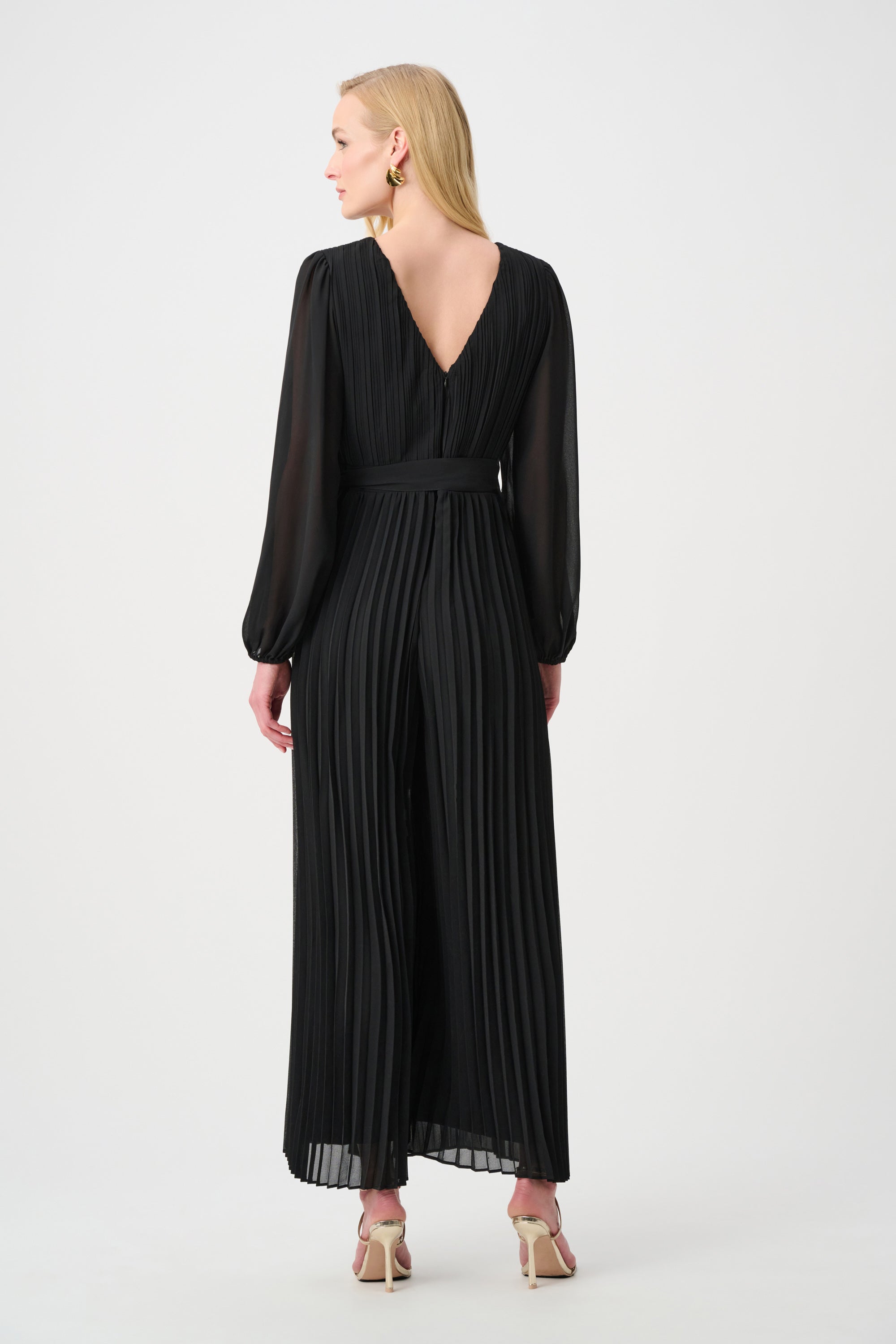 Georgette And Chiffon Wide Leg Wrap Jumpsuit