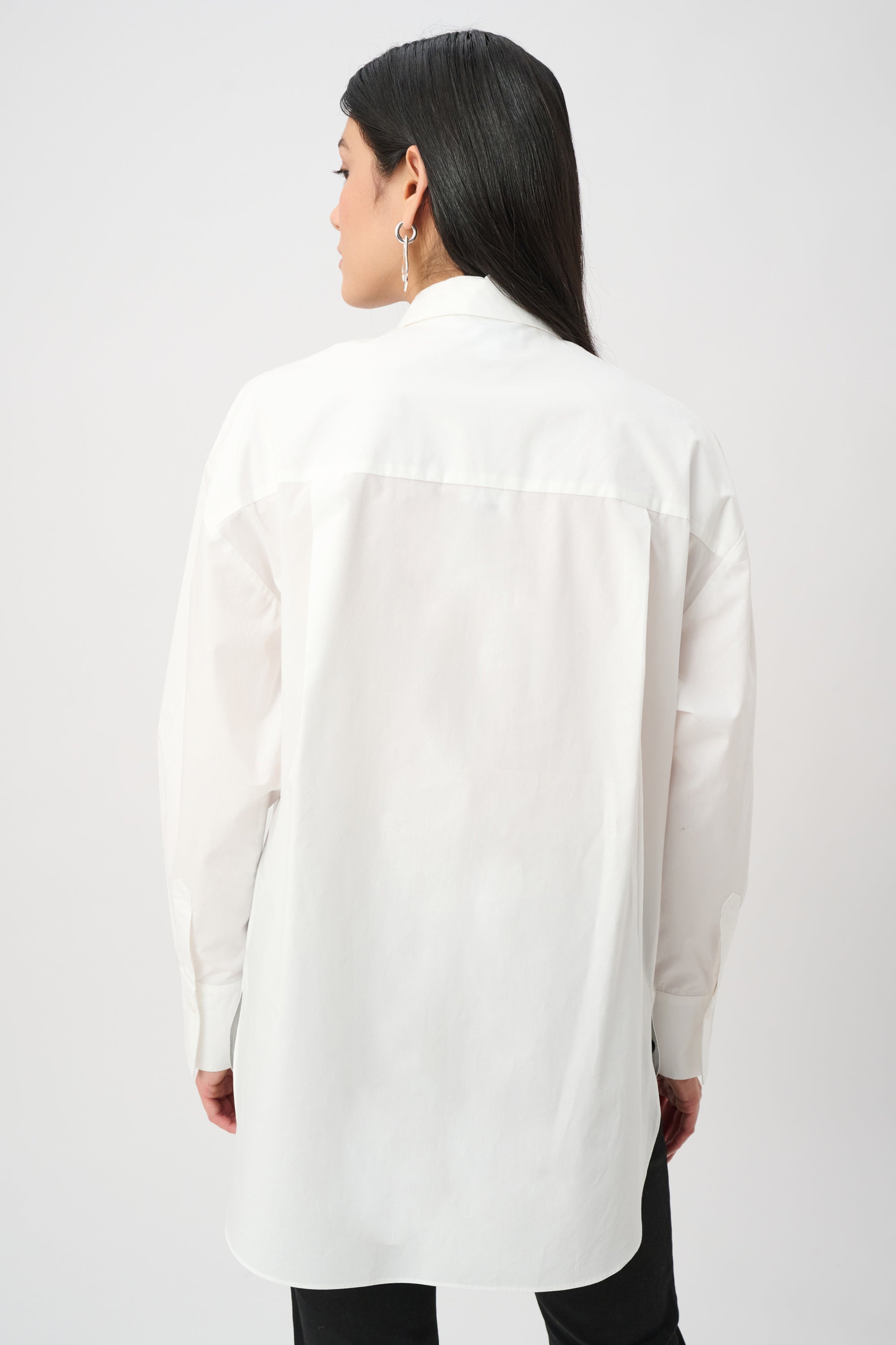 Cotton Poplin Blouse With 3D Flower and Rhinestone Detail