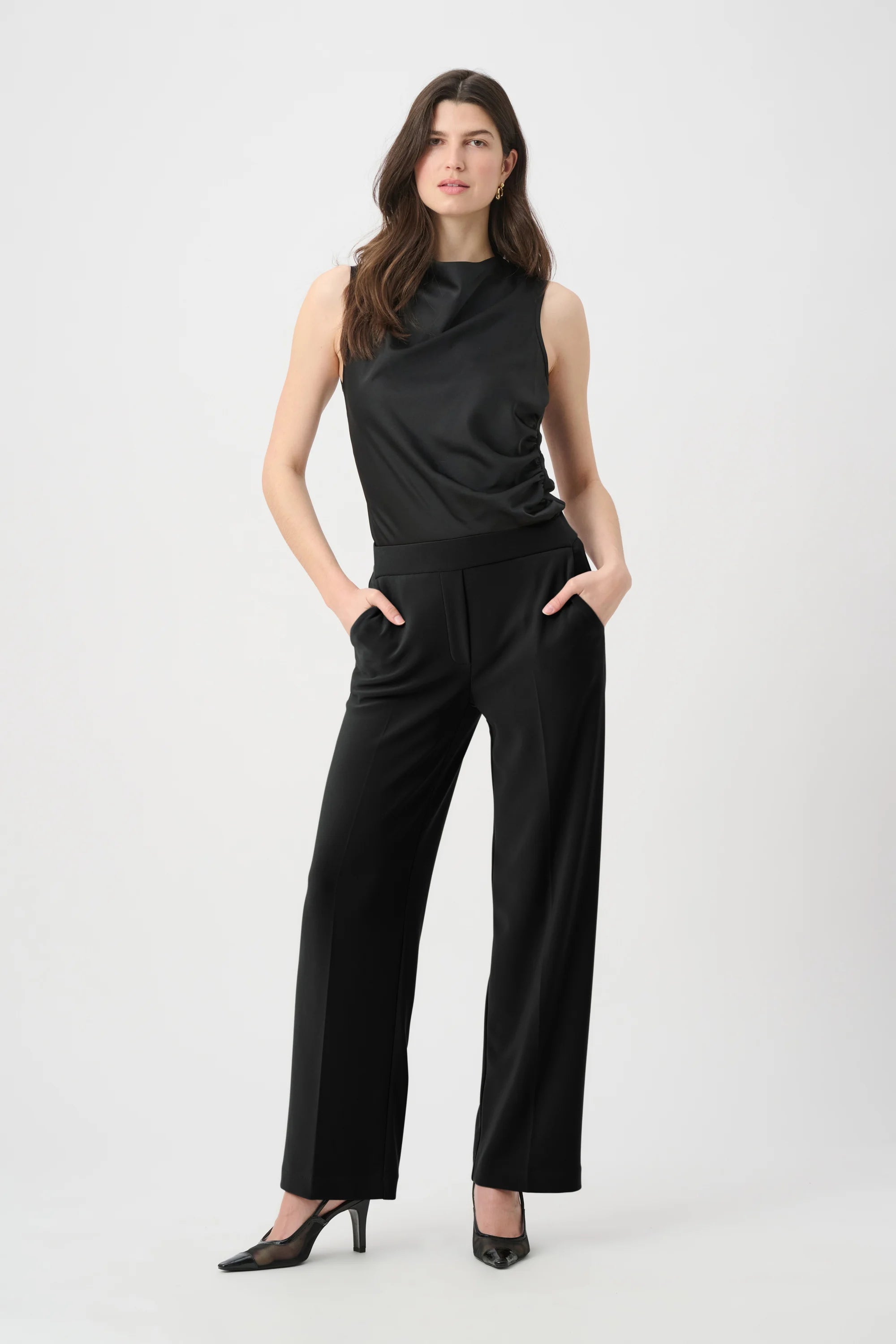Pull-On Wide-Leg Pants