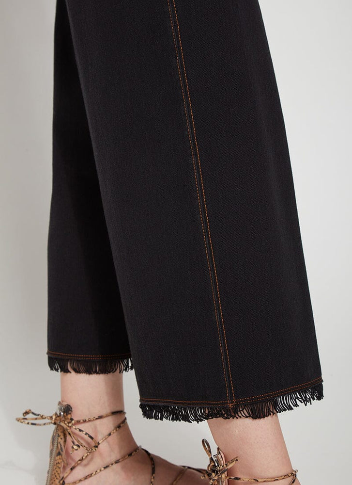 Front detail image of Lysse shiloh palazzo pant in midtown black. 