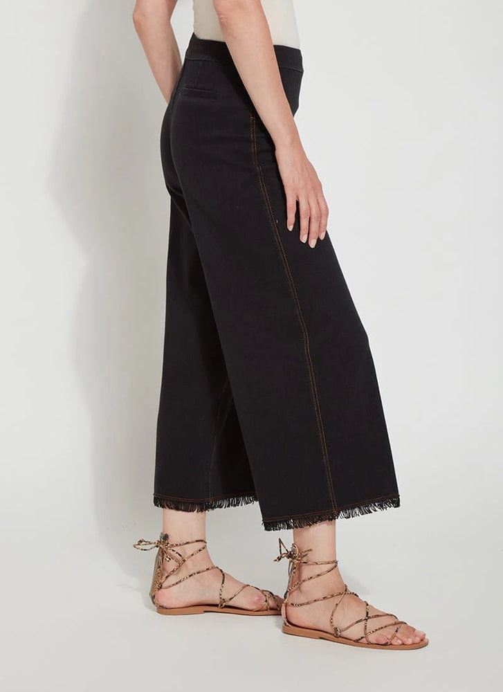 Side image of Lysse shiloh palazzo pant in midtown black. 