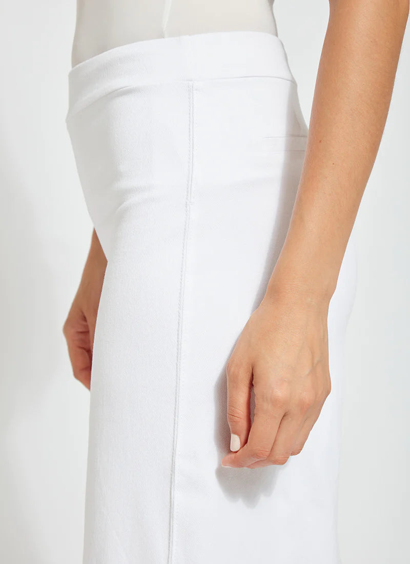 Side image of Lysse Shiloh Palazzo Pant in white. 
