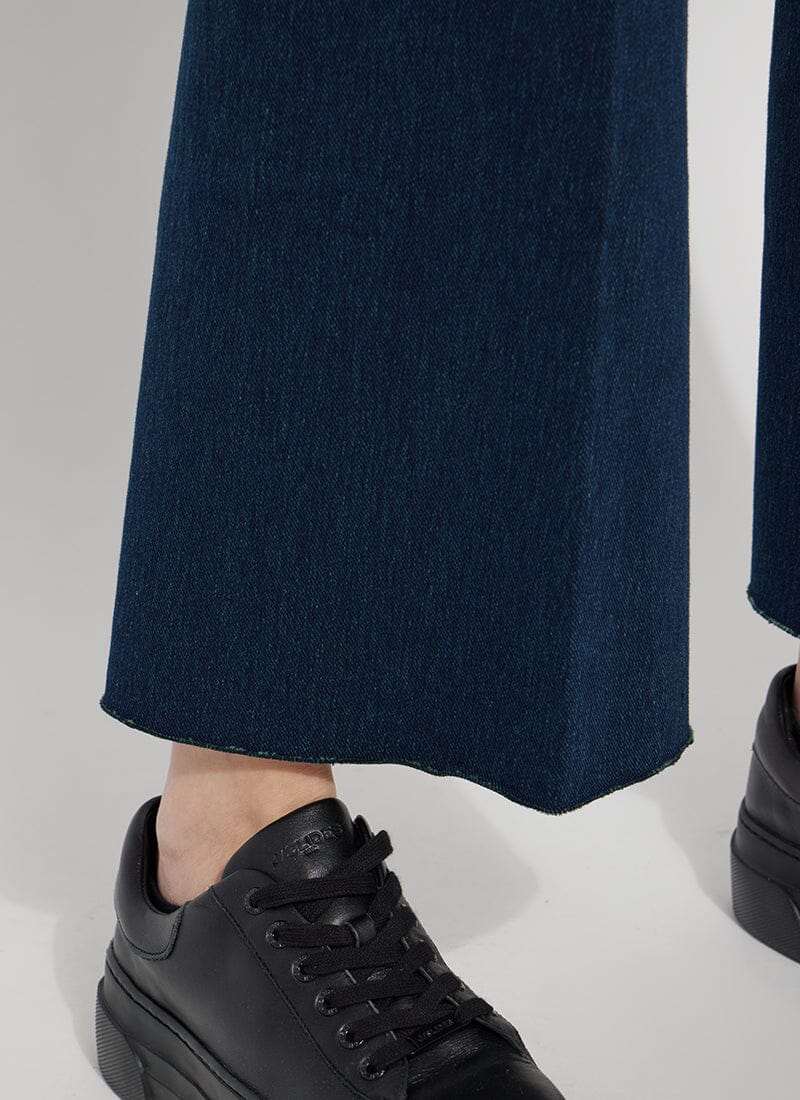 Front detail image of Lysse Erin Wide Leg Pants in indigo blue. 