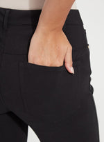 Back image of Lysse Emmy Straight Leg pant. Black cropped bottoms. 