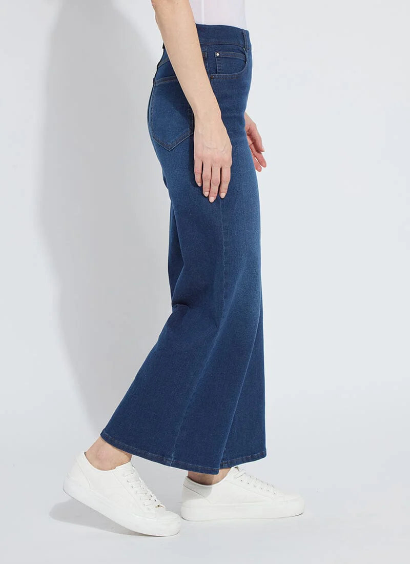 Side image of Lysse Sylvie Wide Leg Denim pant.