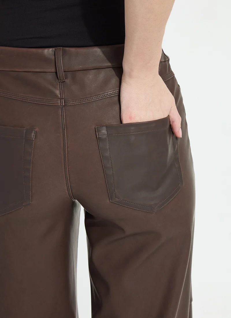 Cortina Hi Waist Wide Leg Vegan Leather
