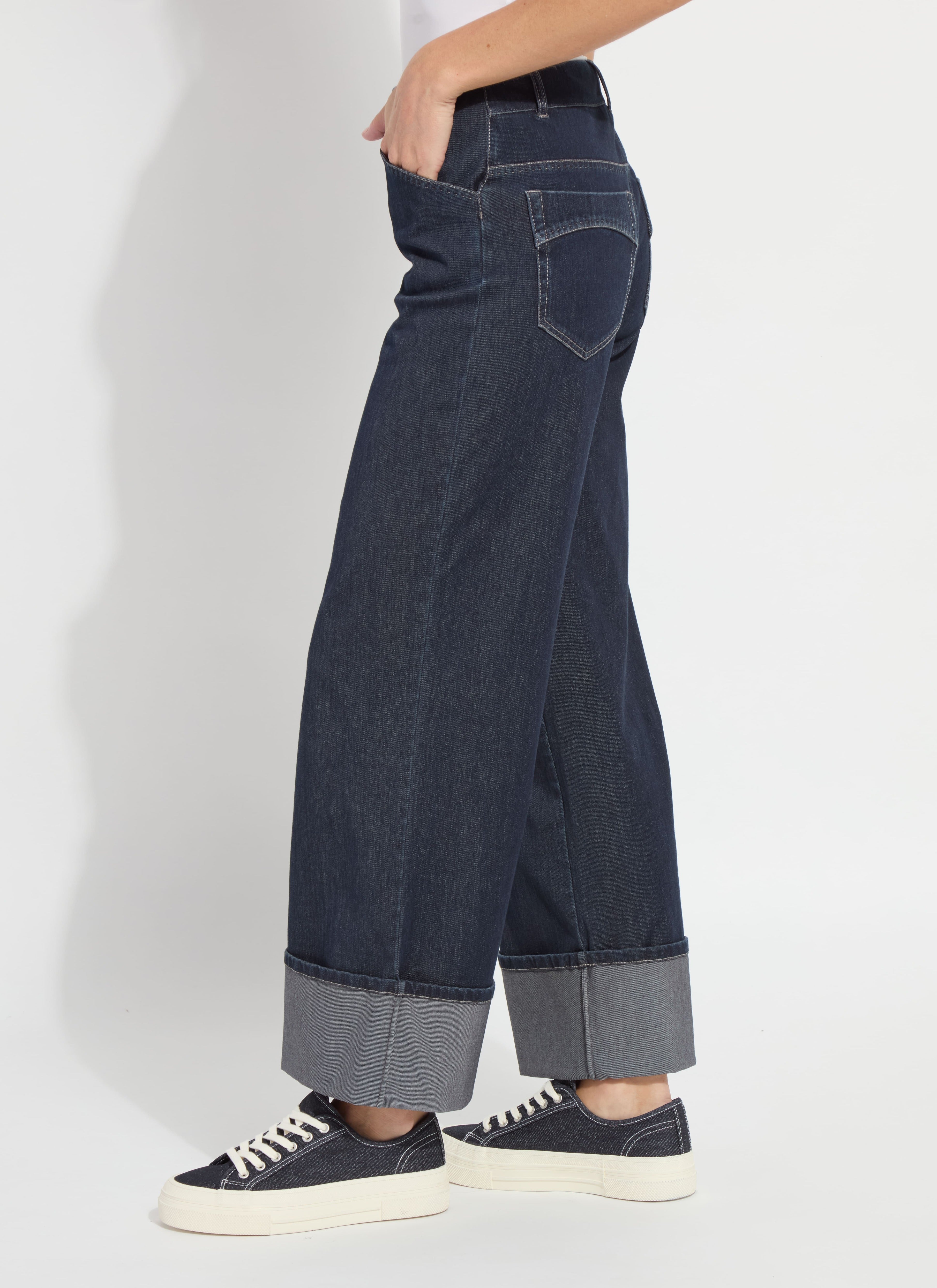 Samara Cuffed Wide Leg Denim (Inseam 28" Cuffed | 33" Uncuffed)