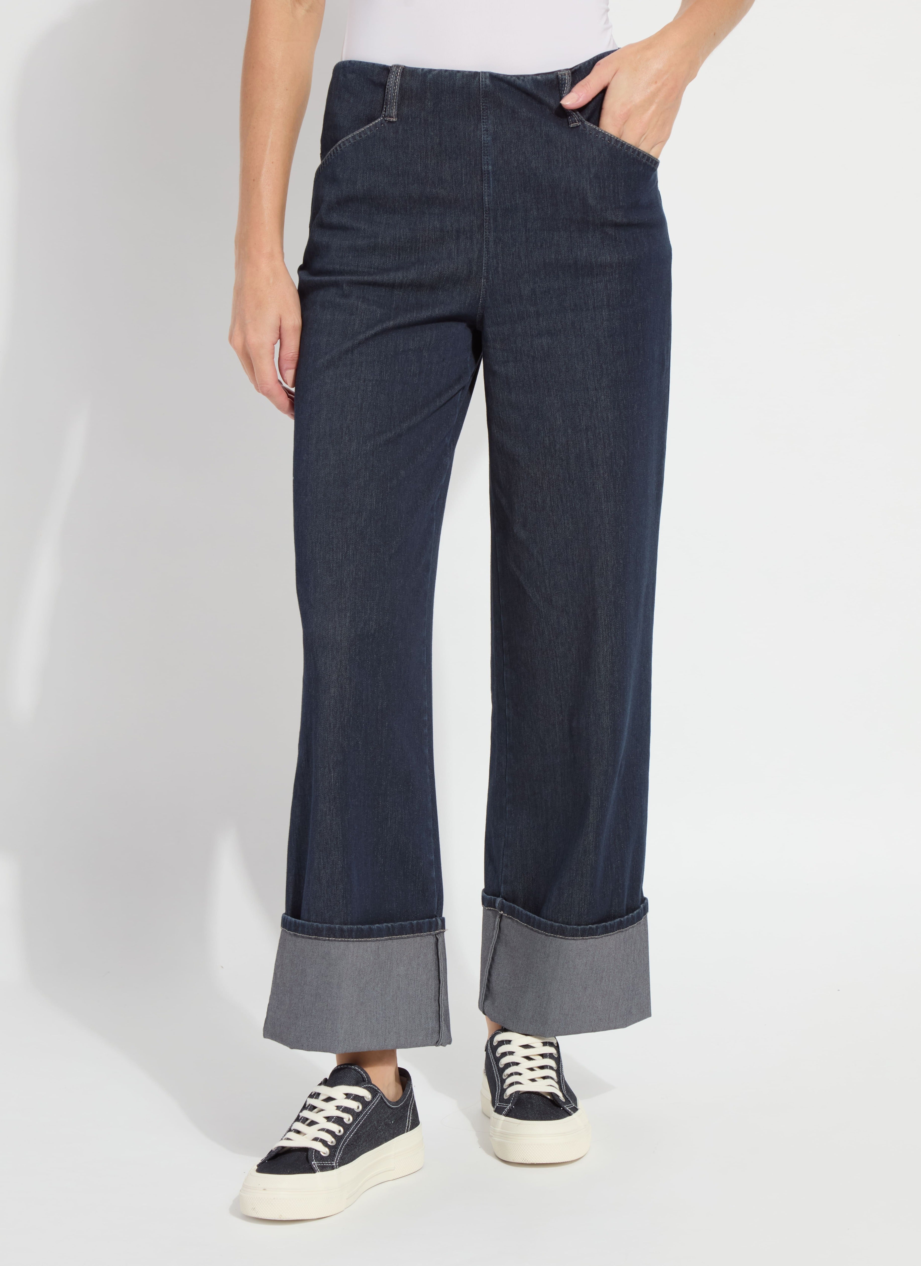 Samara Cuffed Wide Leg Denim (Inseam 28" Cuffed | 33" Uncuffed)