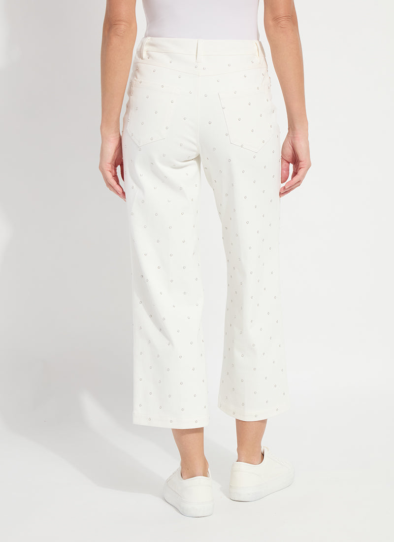 Audrey Pearled Embellished Crop Denim