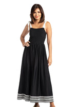 Front image of Cabana Life midi dress. Black sanibel midi dress. 
