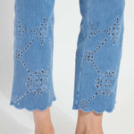 Billie Eyelet Straight Denim (26" Inseam)