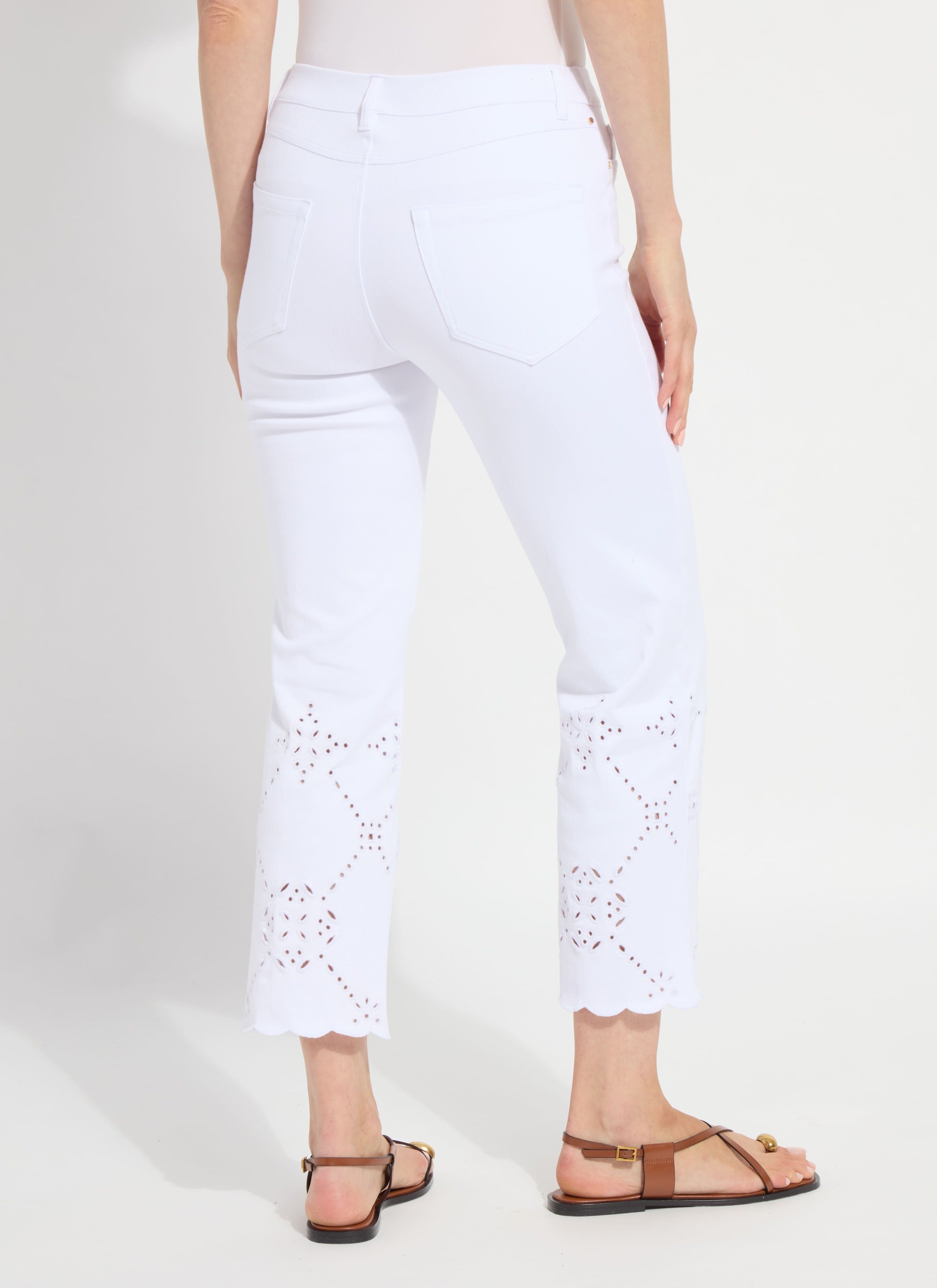 Billie Eyelet Straight Denim (26" Inseam)