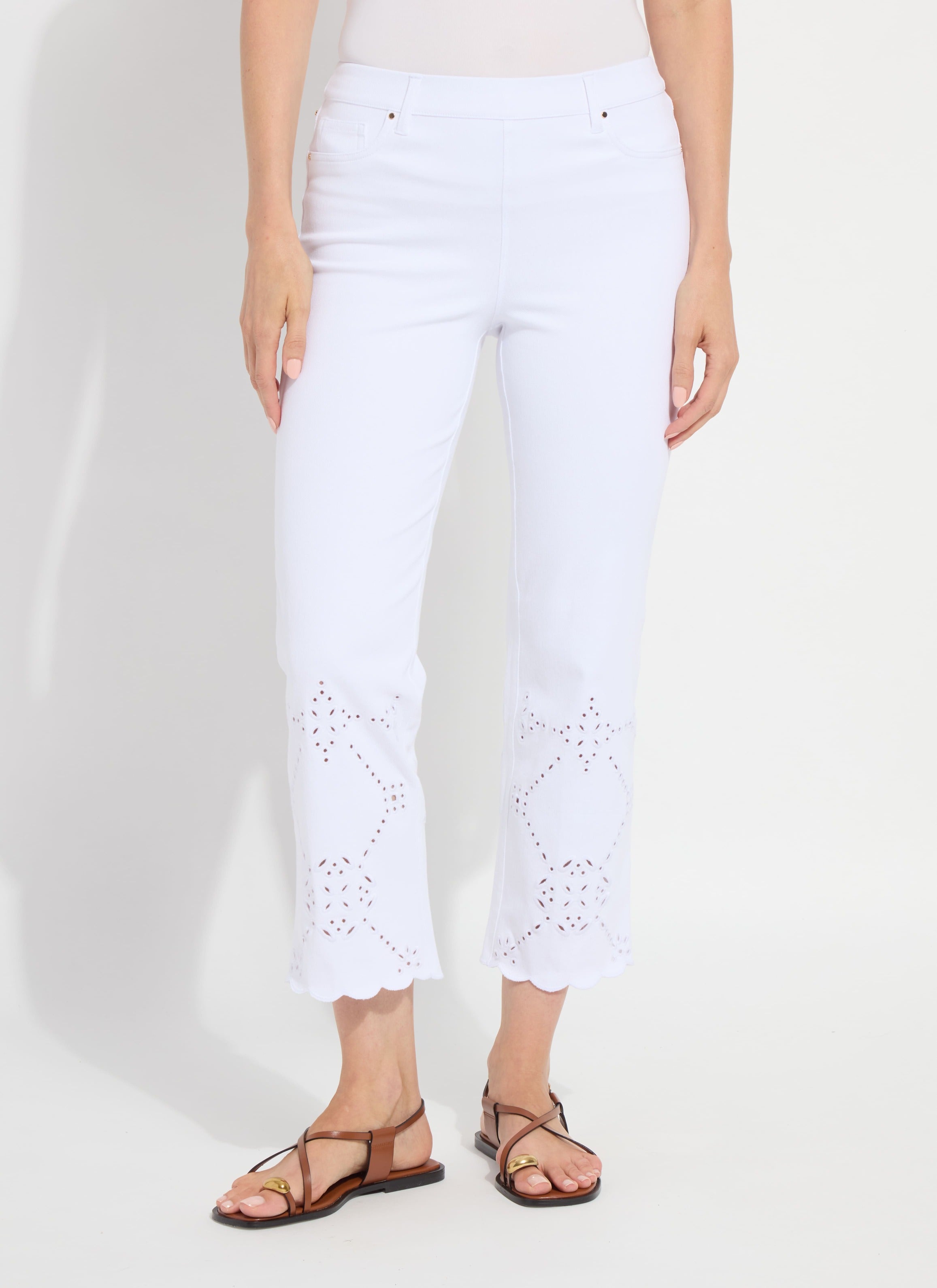 Billie Eyelet Straight Denim (26" Inseam)