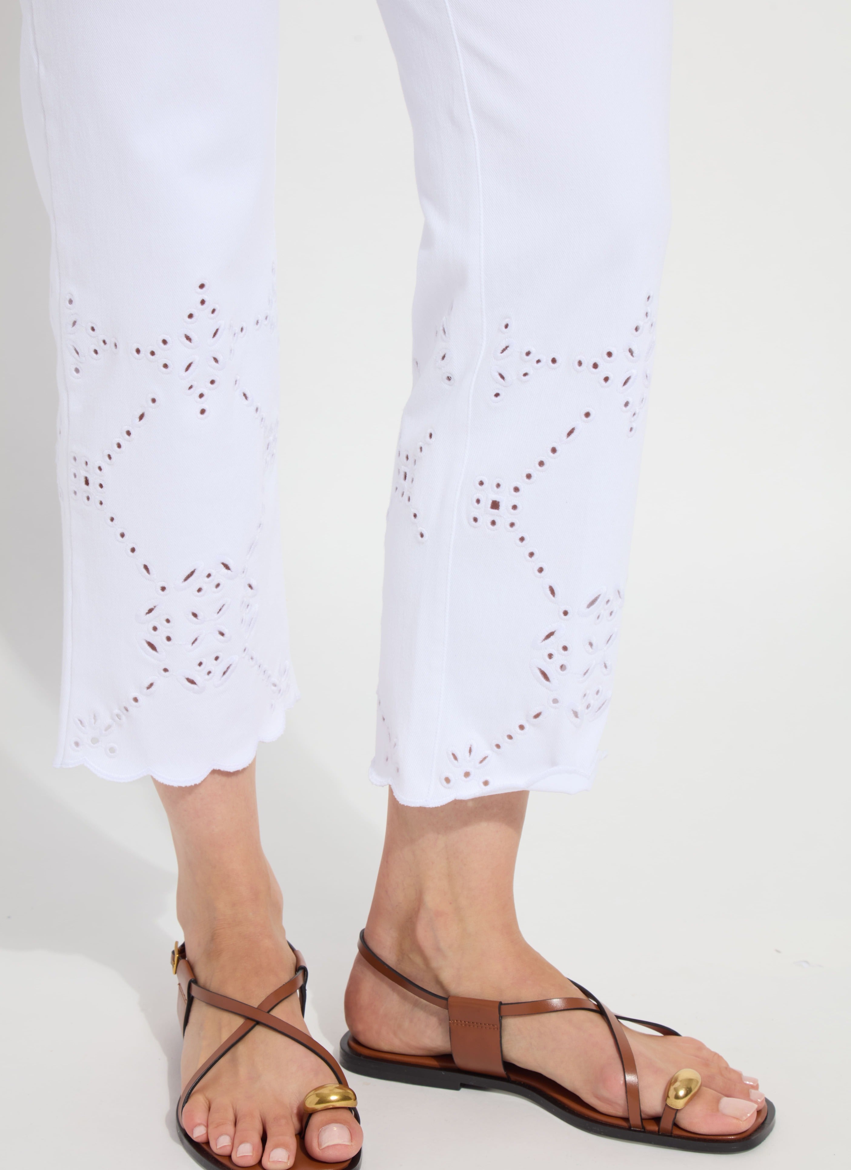 Billie Eyelet Straight Denim (26" Inseam)