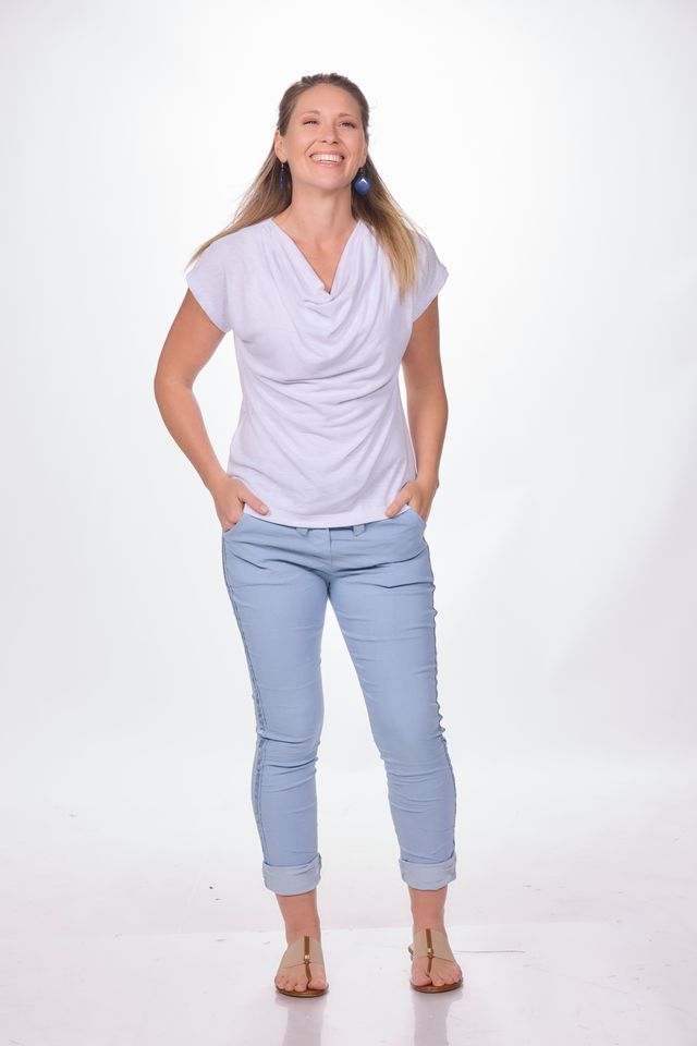 Cap Sleeve Cowl Neck Top